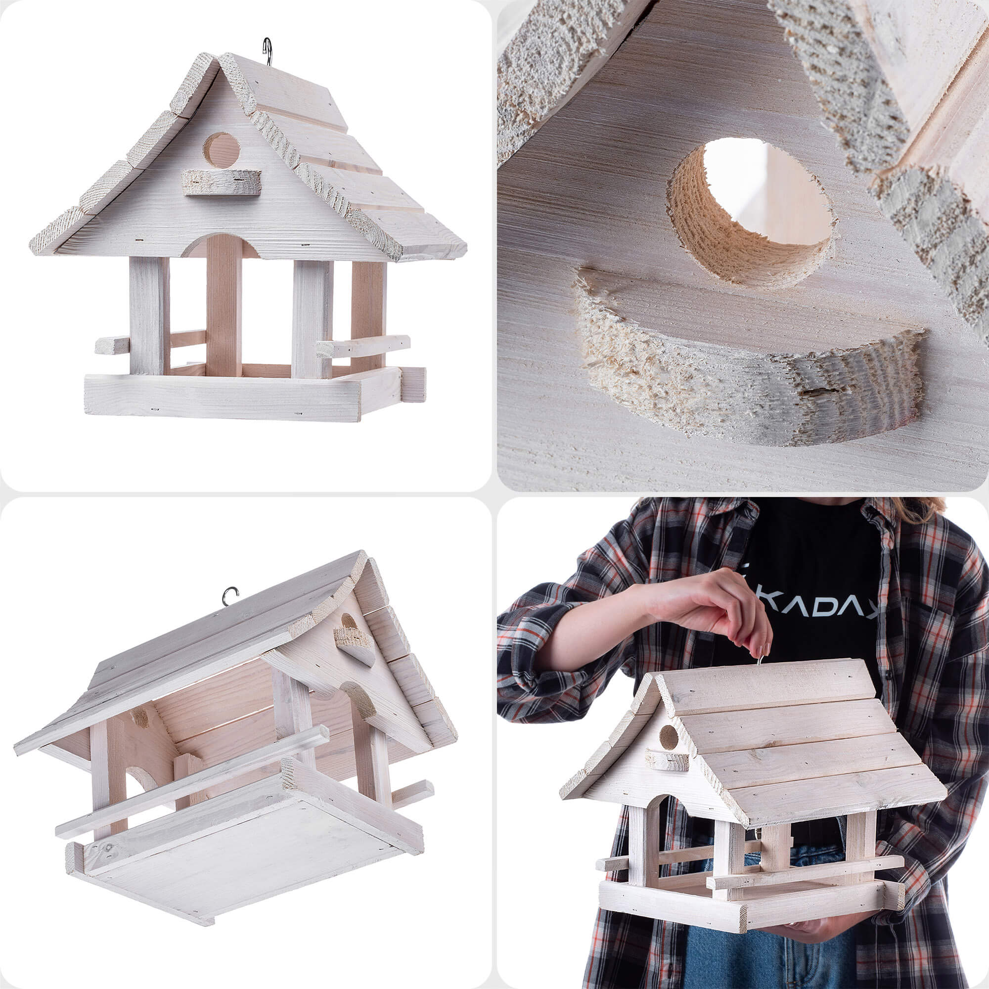 Karmnik dla ptaków Arbis domek 30 x 25 cm biały