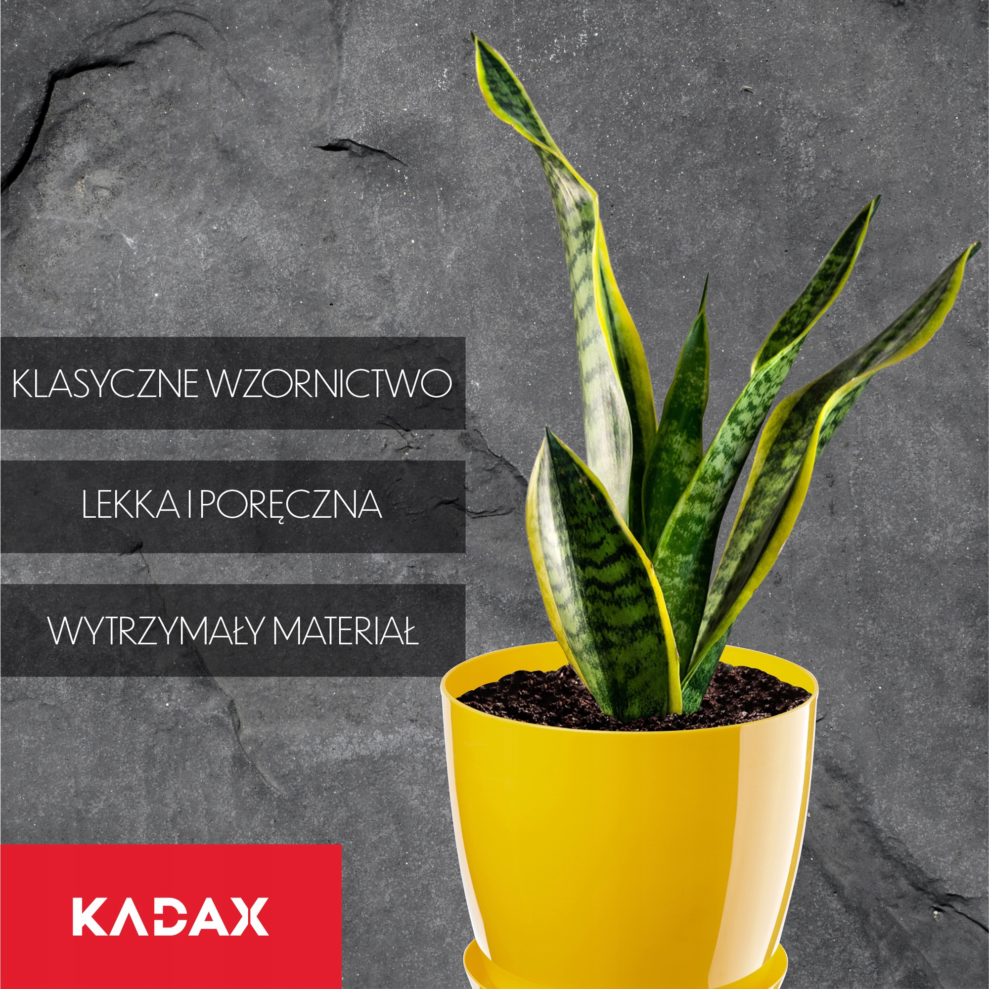Doniczka na kwiaty z podstawką 23 cm, żółta