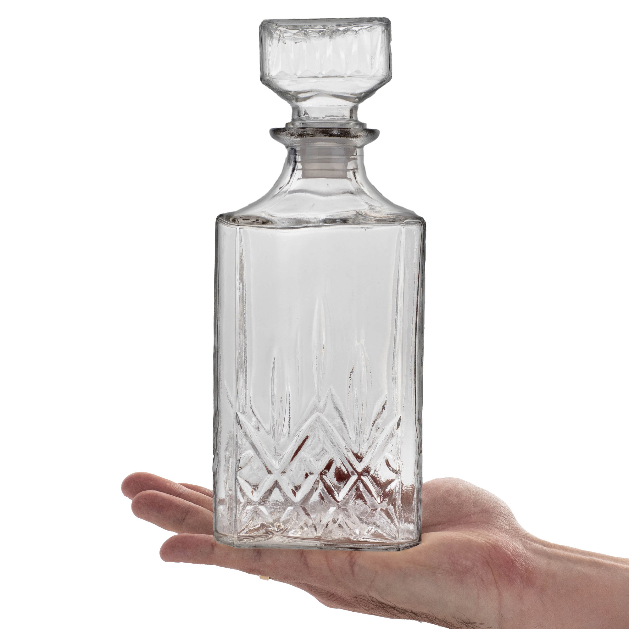 Karafka szklana Moutier na whisky z korkiem 0.85L 6szt