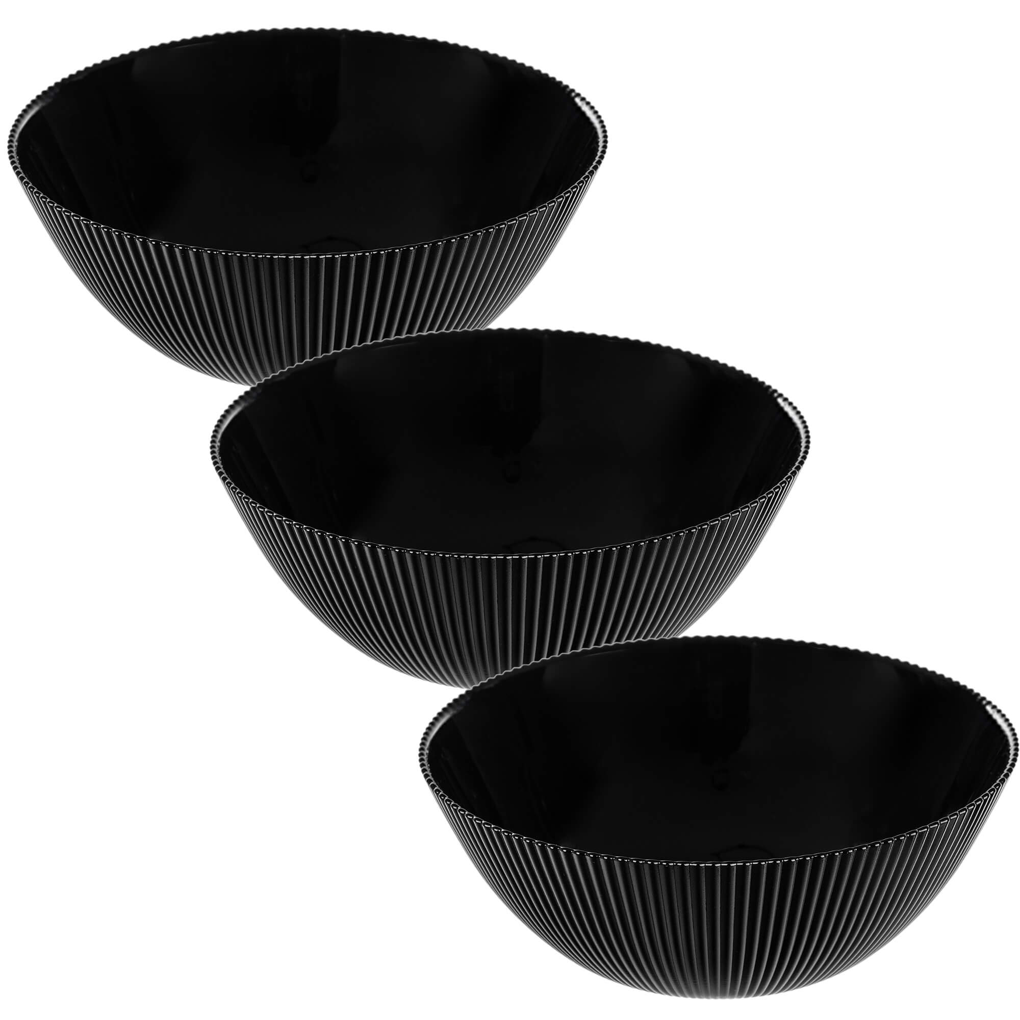 Salaterka szklana Regno 20.3 cm czarna 3 szt.