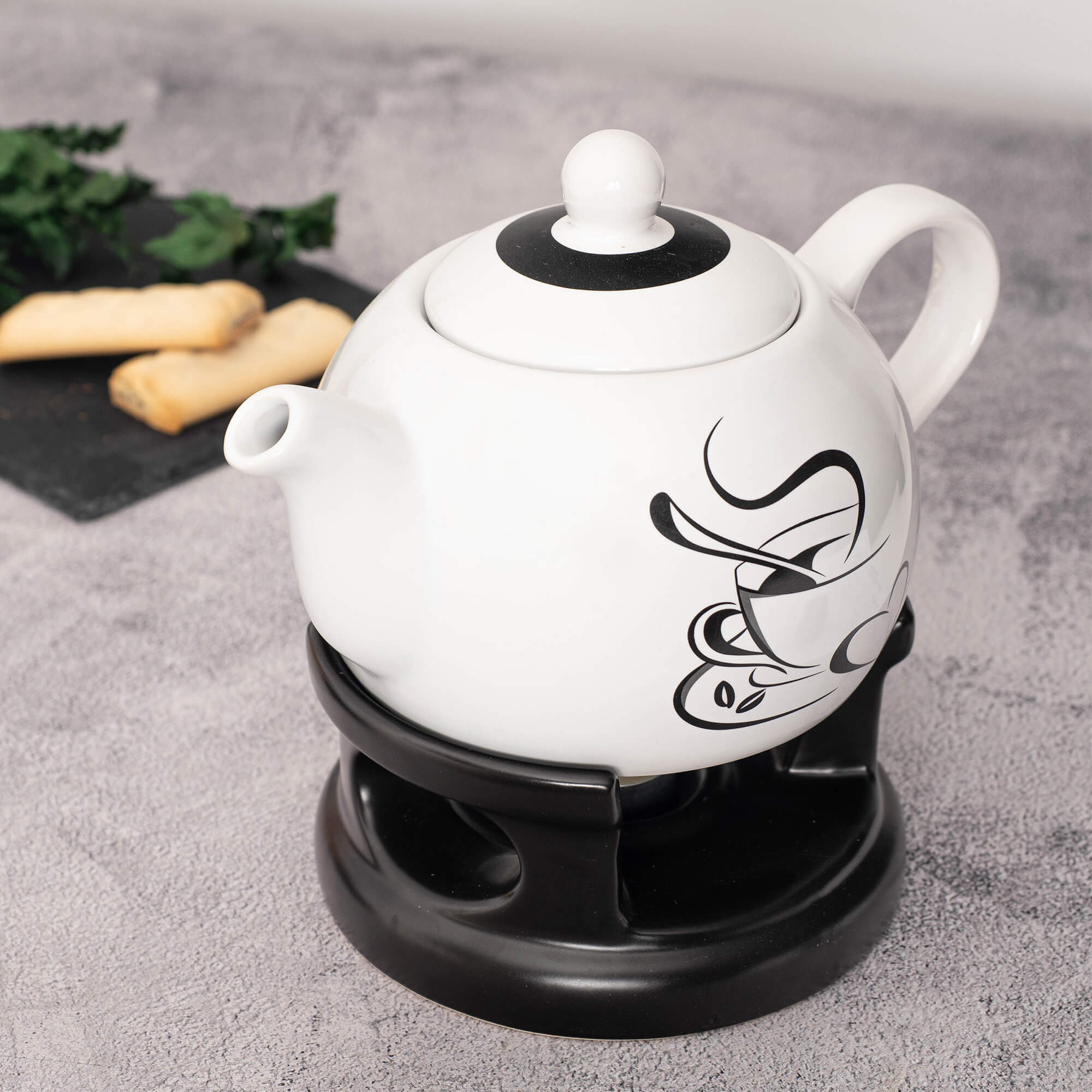 Dzbanek ceramiczny z podgrzewaczem Irais 1L serce