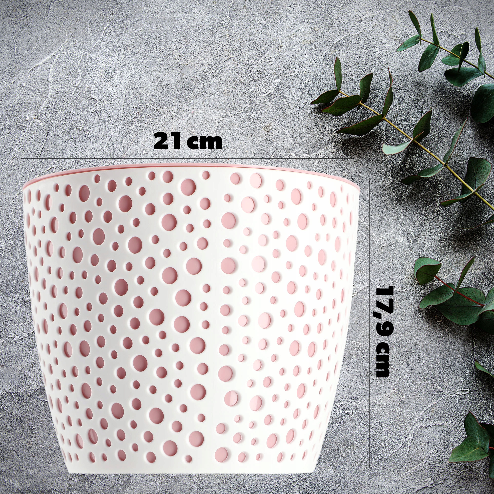 Doniczka na kwiaty Casini 21 cm, różowa