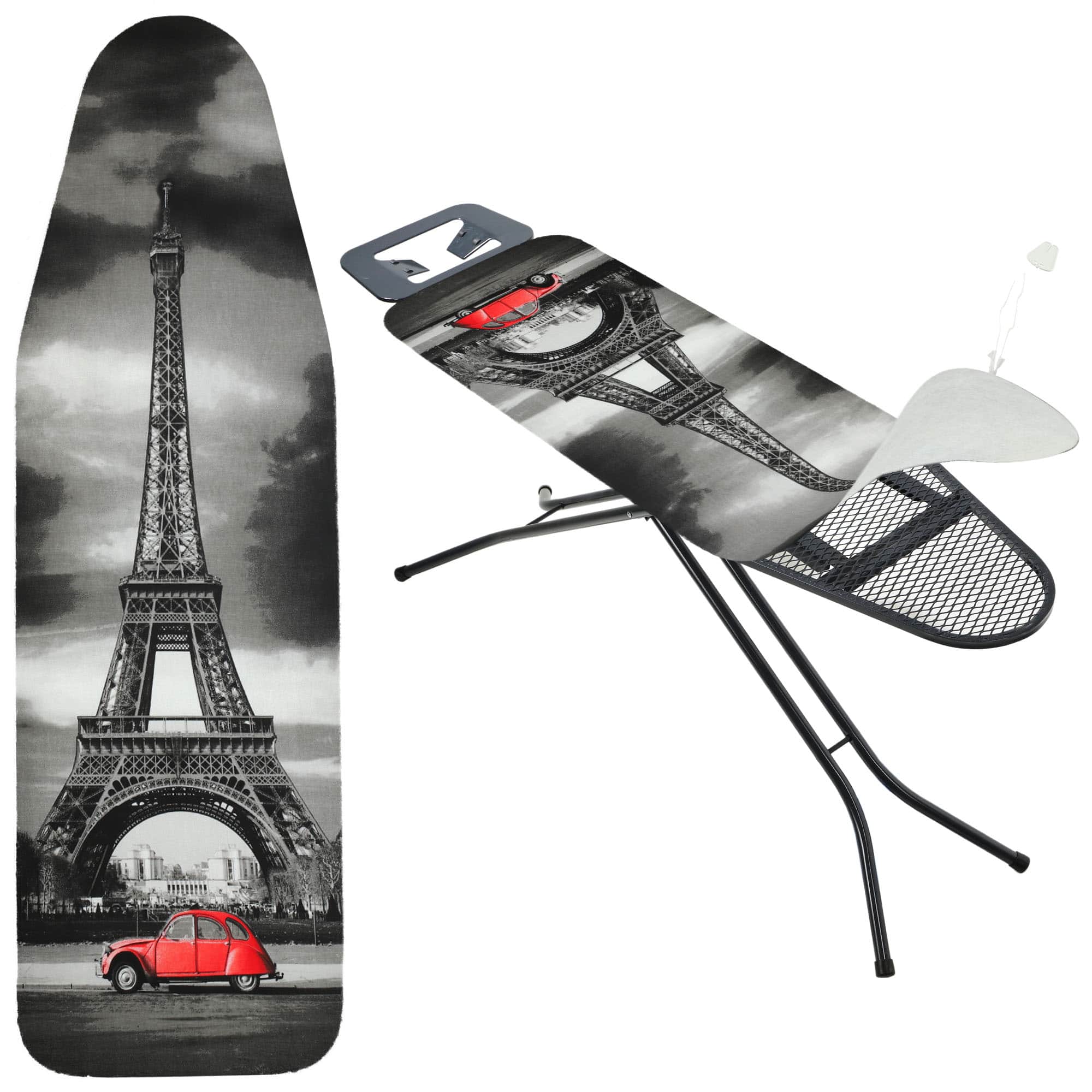 Pokrowiec na deskę do prasowania naciągany Saclay 148x52cm Wieża Eiffla