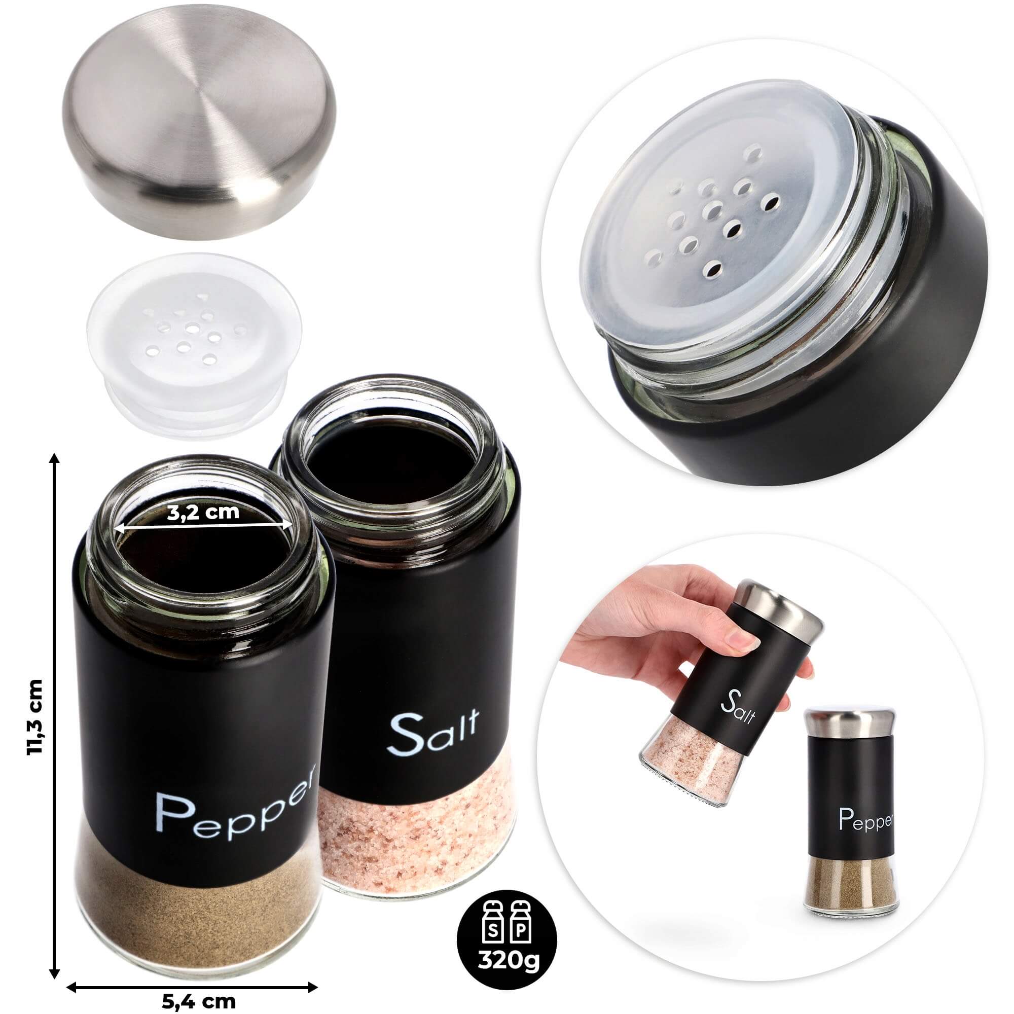 Przyprawnik do pieprzu 150 ml, czarny