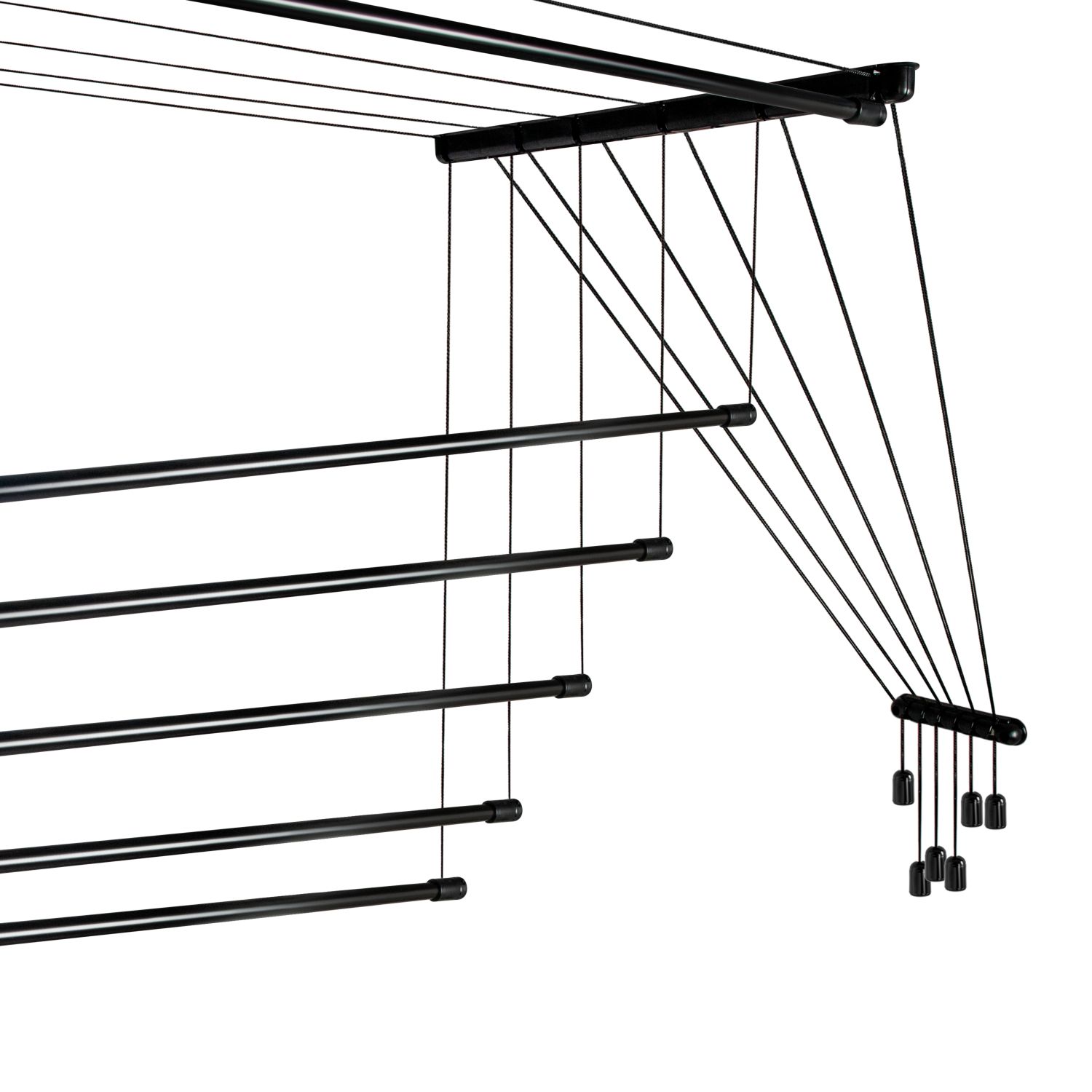 Suszarka sufitowa na pranie Melun 160 cm 6 prętów czarna