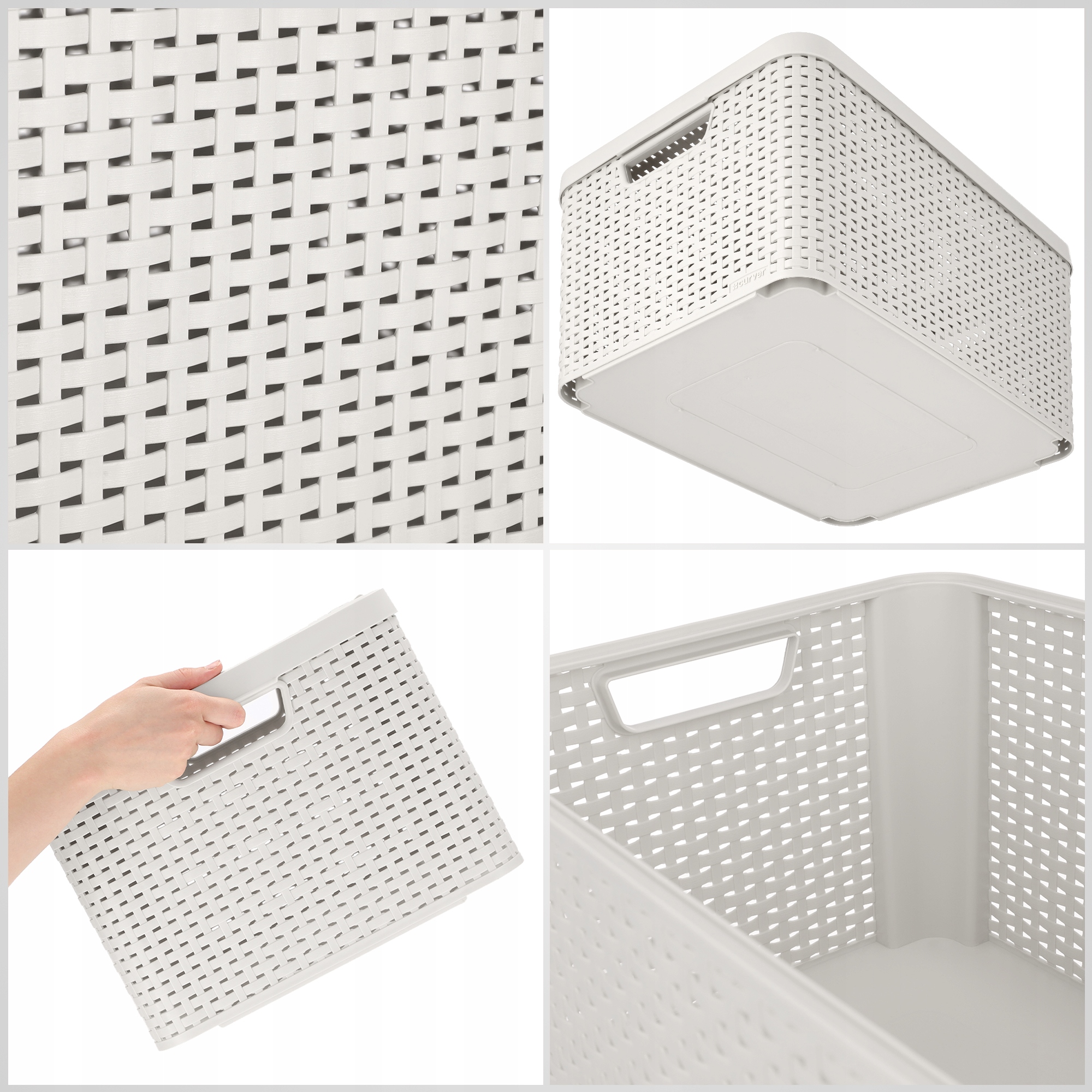 Pojemnik do przechowywania z pokrywką Curver Style 30L, jasny szary