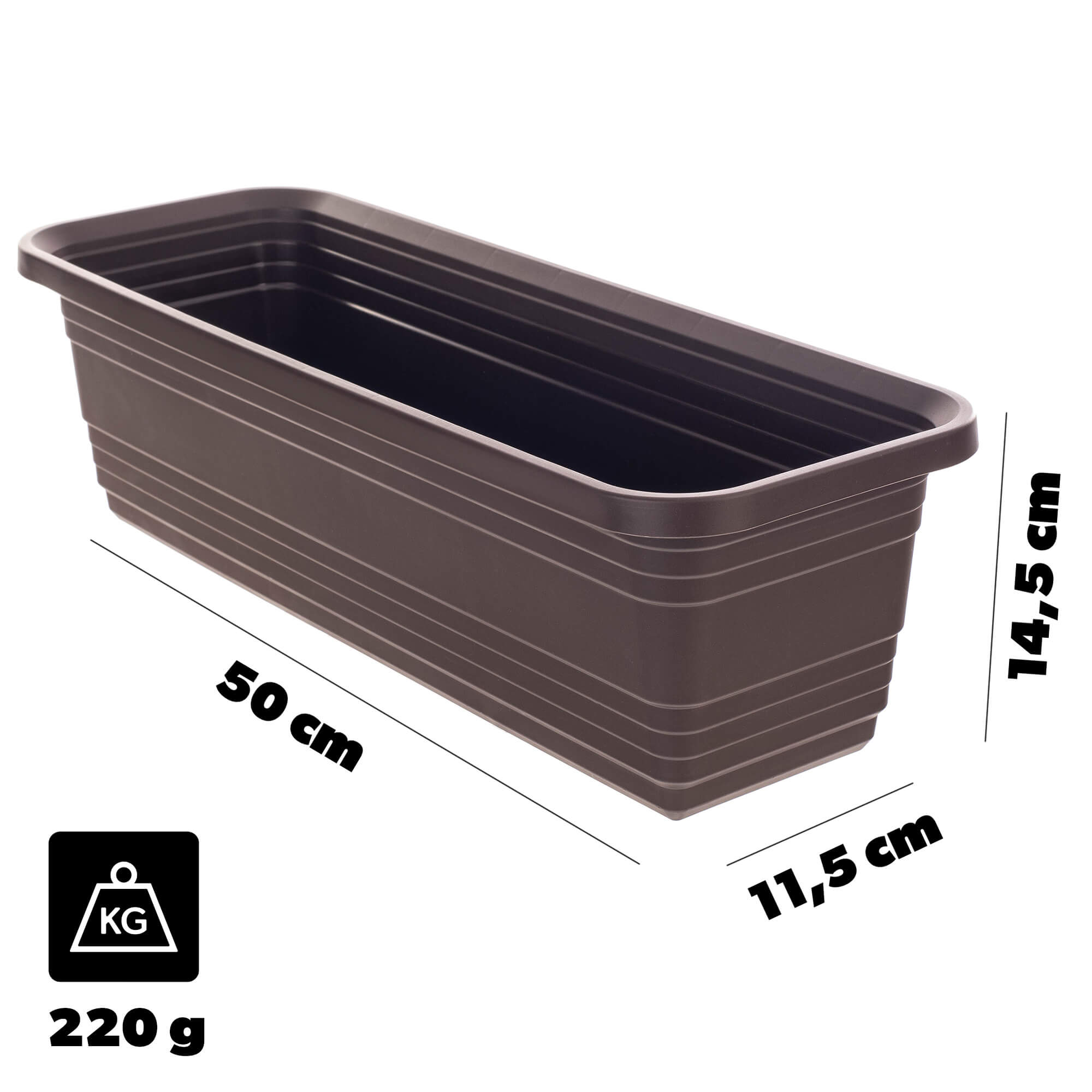 Skrzynka balkonowa Paulin 50cm mokka