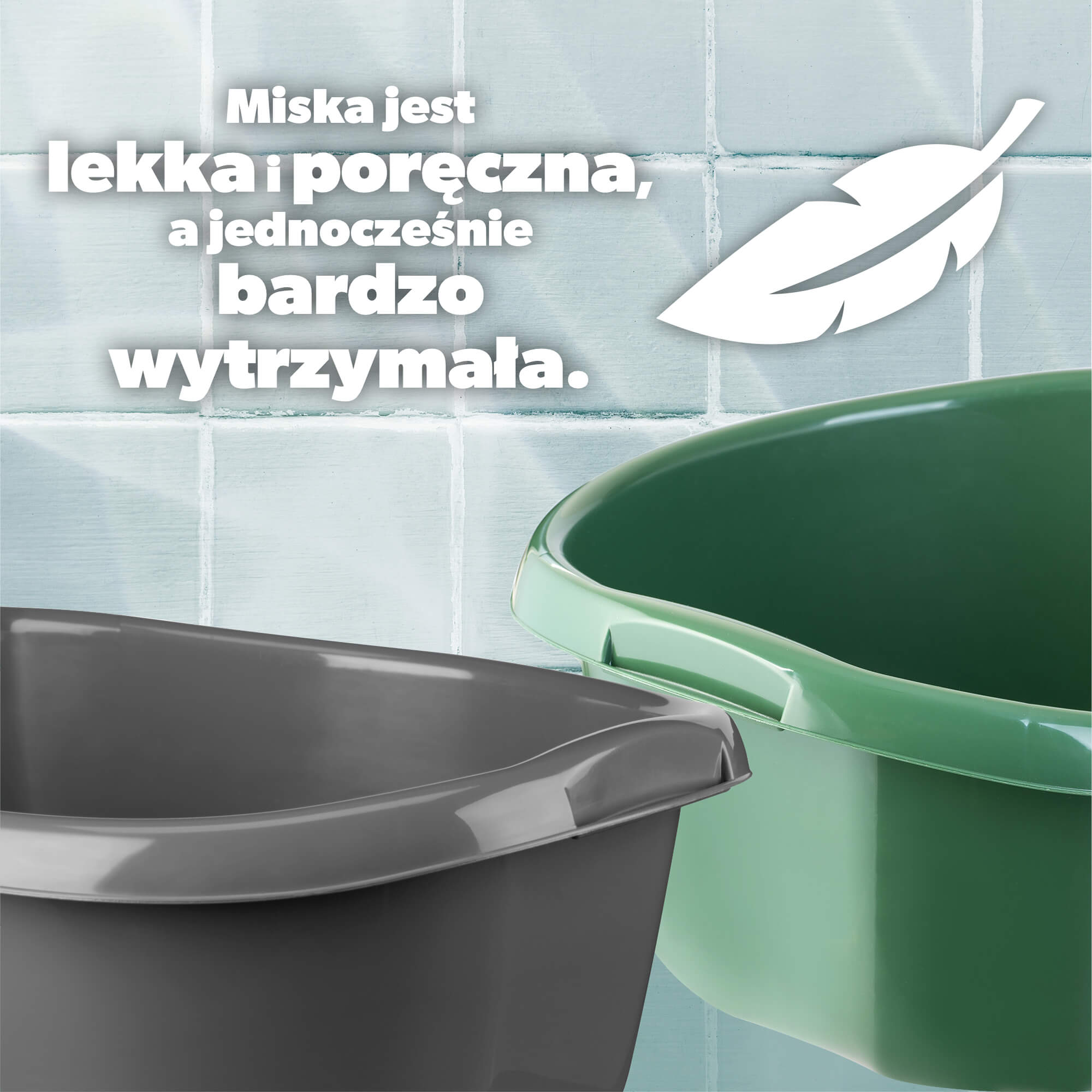 Miednica plastikowa z uchwytami 10L, zielona