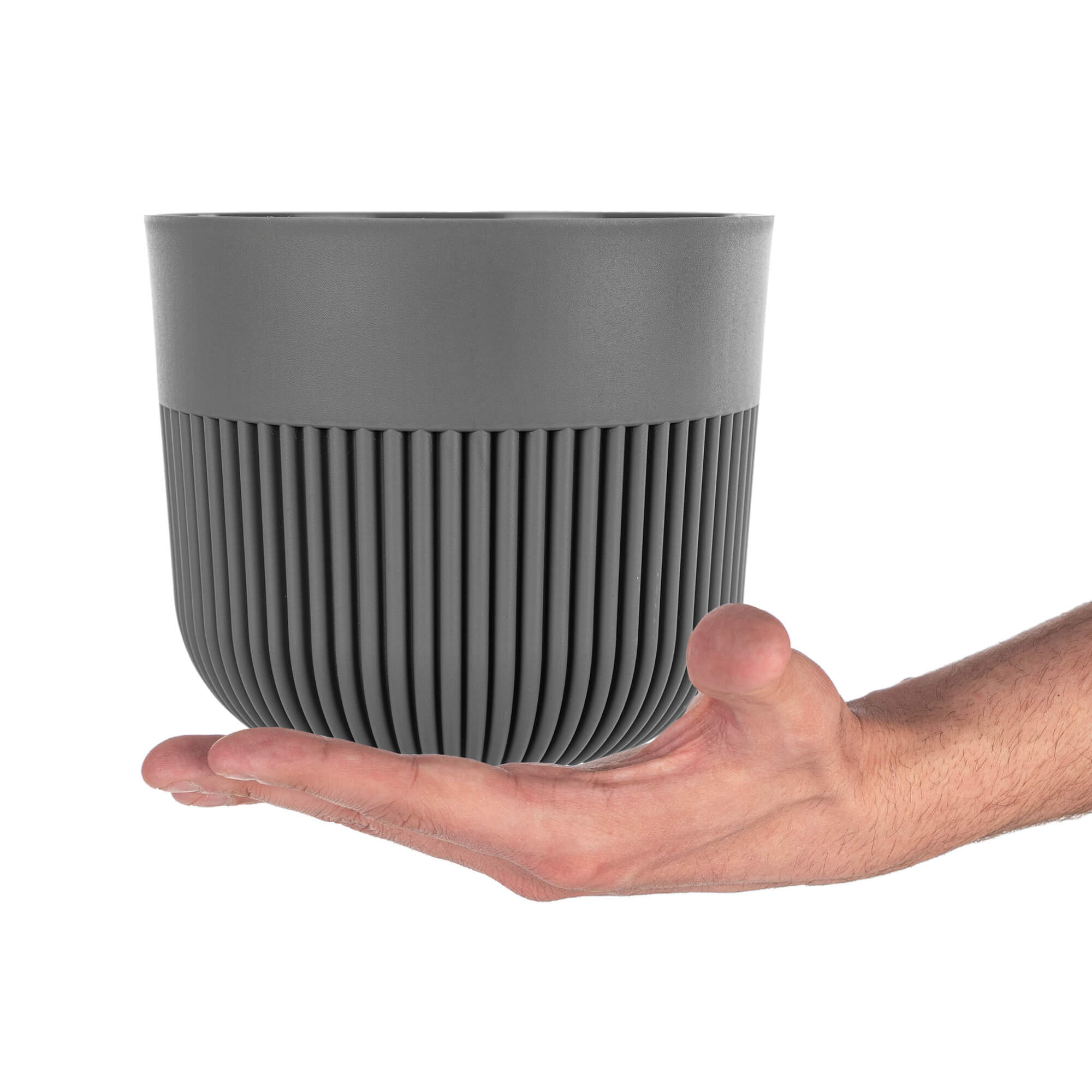 Doniczka osłonka Ornon 15 cm ciemny szary