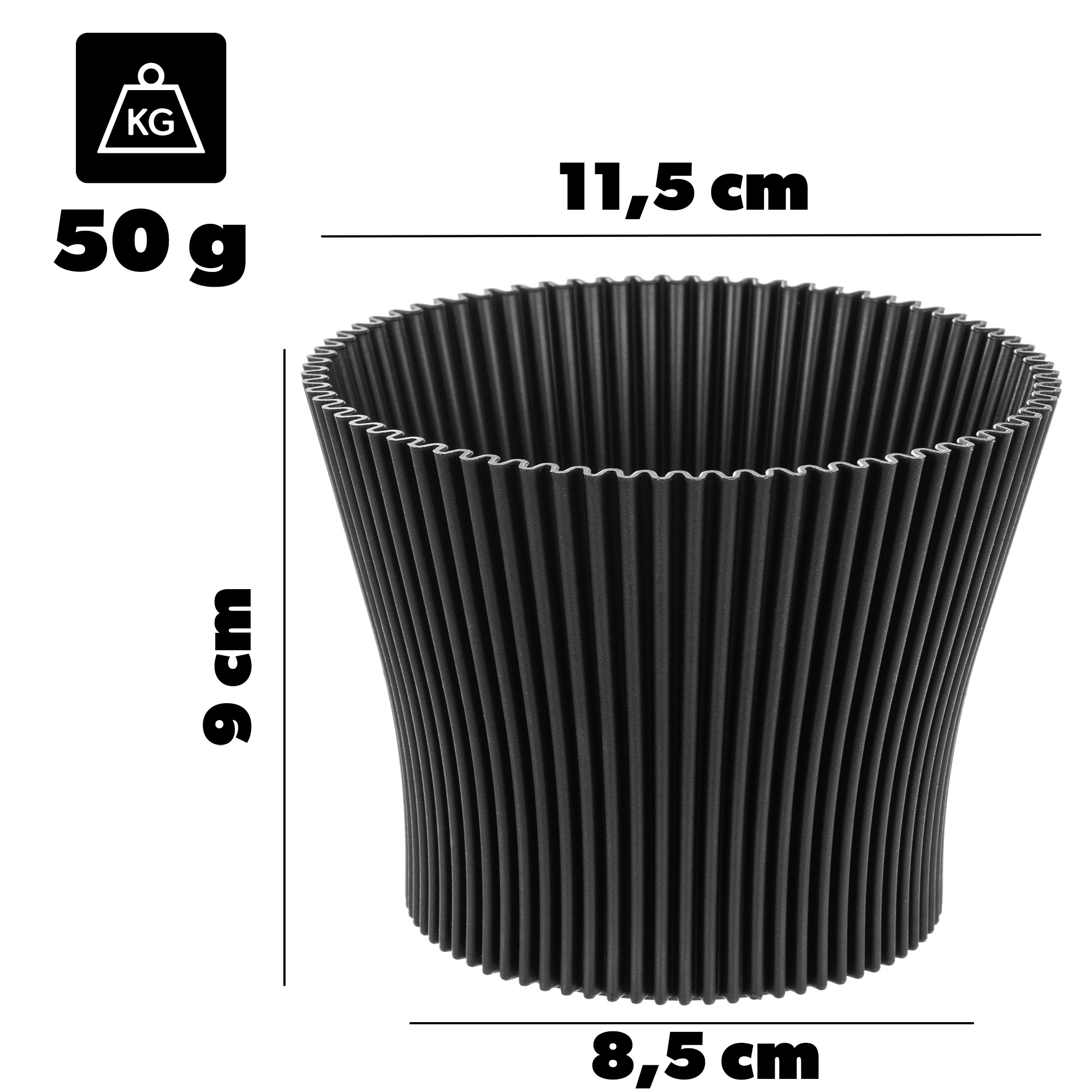 Doniczka na kwiaty Estrela 12cm czarny