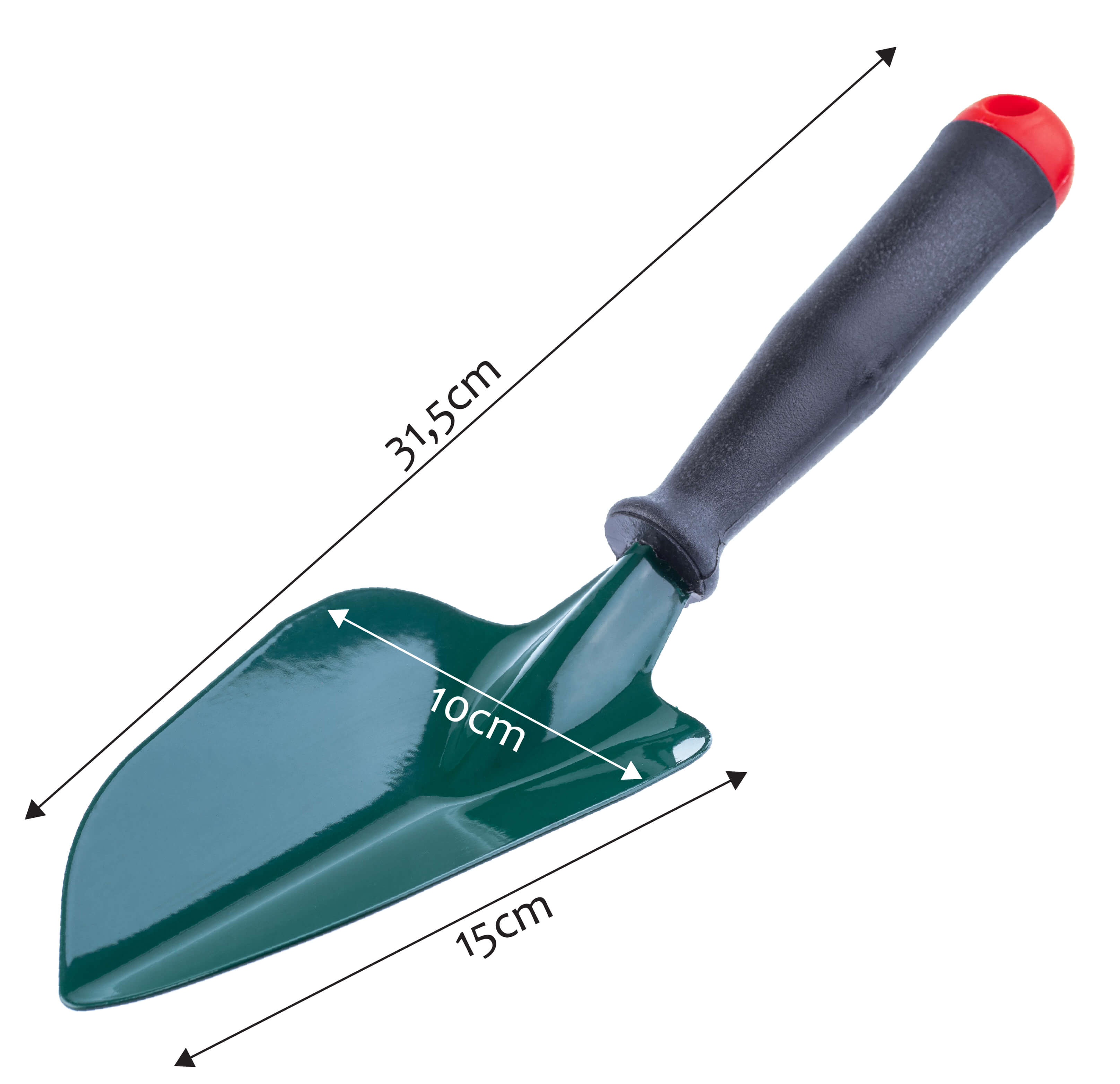 Łopatka ogrodnicza z trzonkiem Arnes 31 x 10 cm, zielony