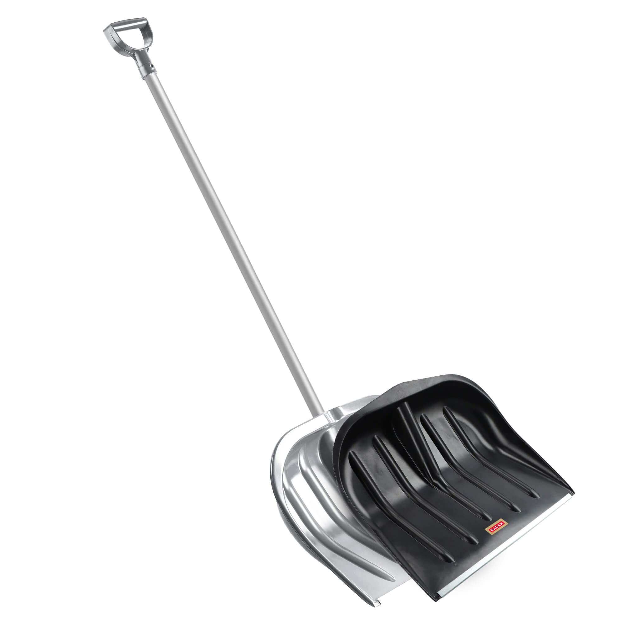 Zestaw do odśnieżania łopata do śniegu trzon drewniany srebrna + szufla łopata do śniegu czarna