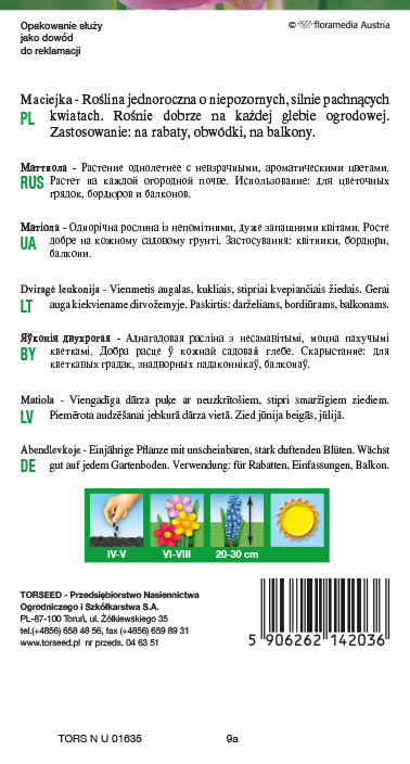Maciejka - Matthiola bicornis różowa 3g