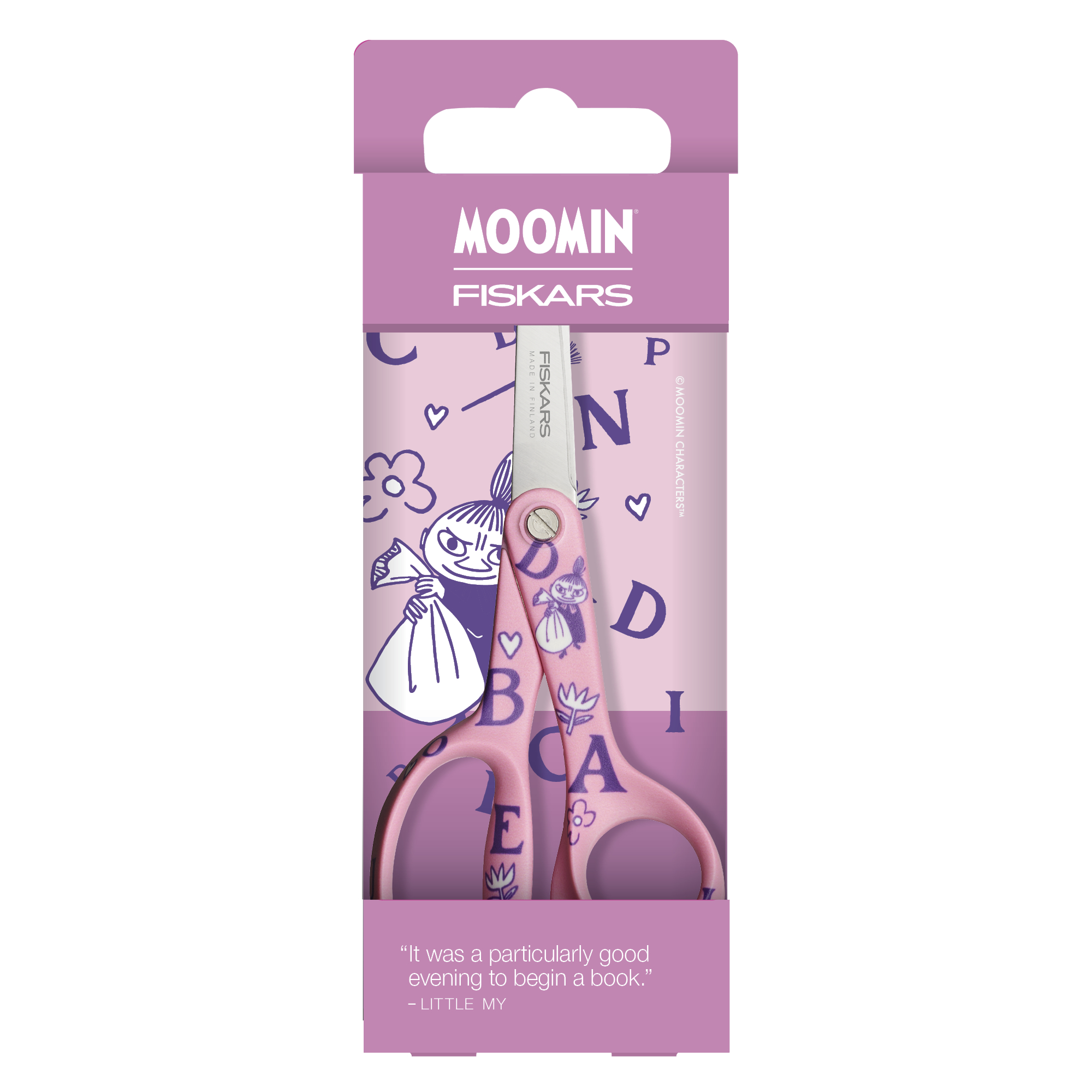 Fiskars 1071496 Moomin Nożyczki dziecięce, ABC Little My (ABC Mała Mi)