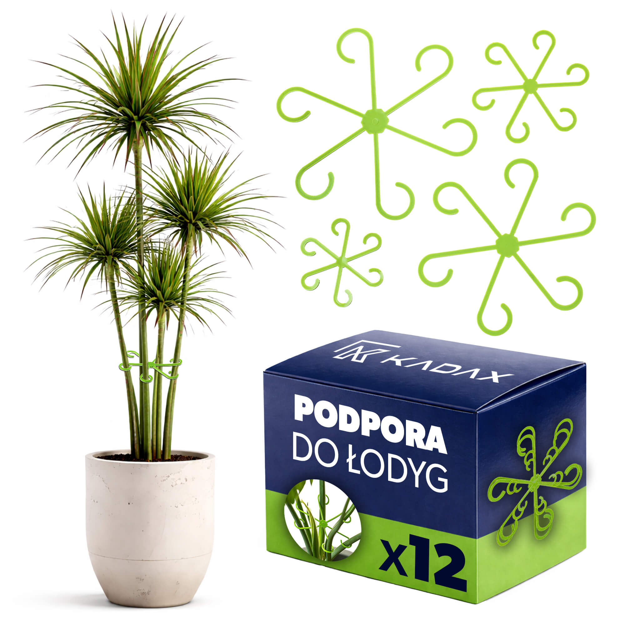 Zestaw podpór do łodyg Lacoux 6-16 cm zielony 12 szt.