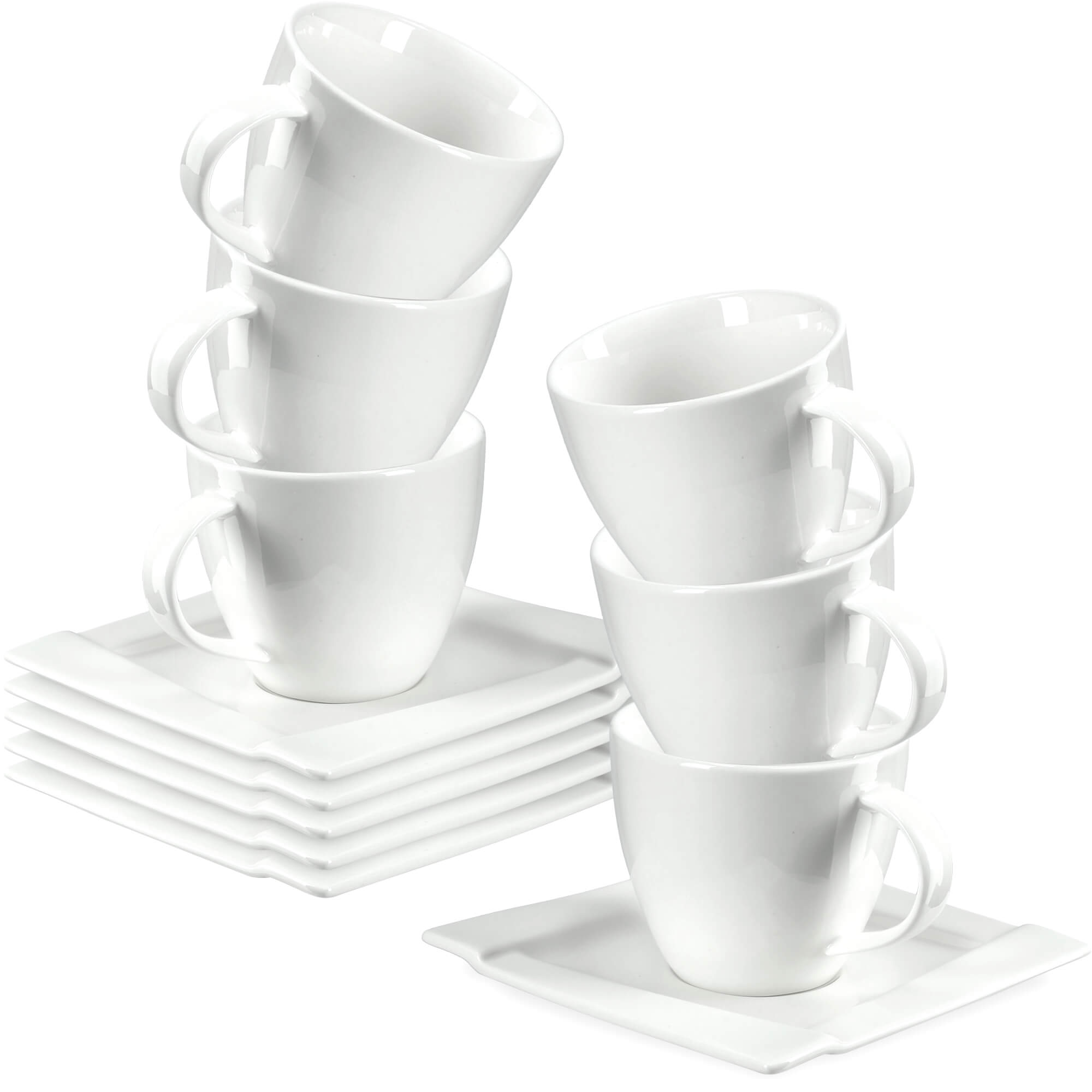 Komplet kawowy Avio, 6 filiżanek z podstawkami, 220 ml