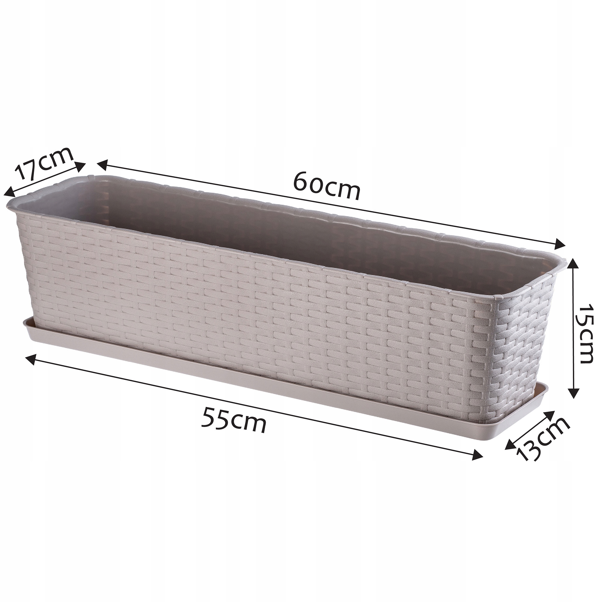 Podstawka pod doniczkę balkonową 60cm karmelowa