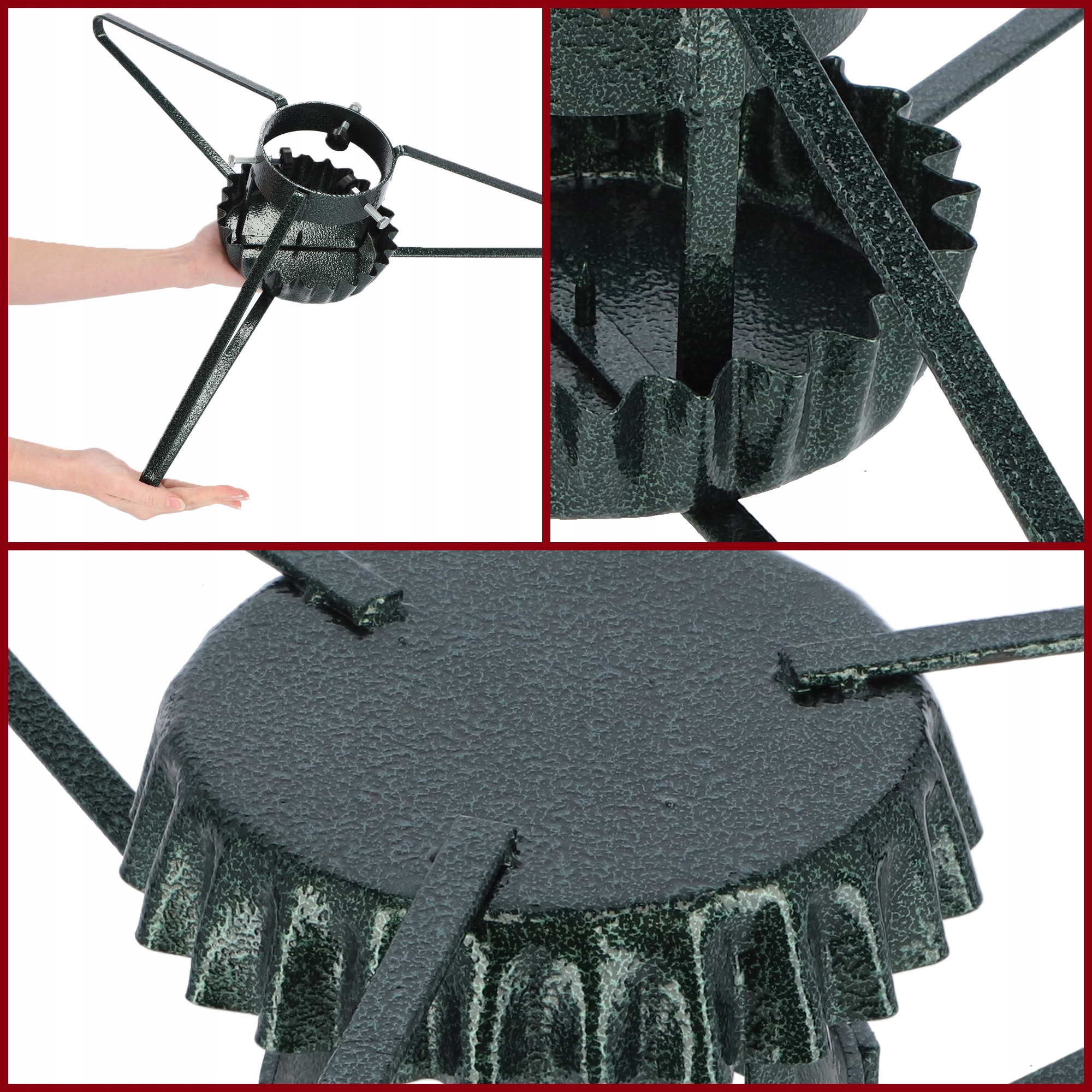 Metalowy stojak na choinkę 66cm zielony