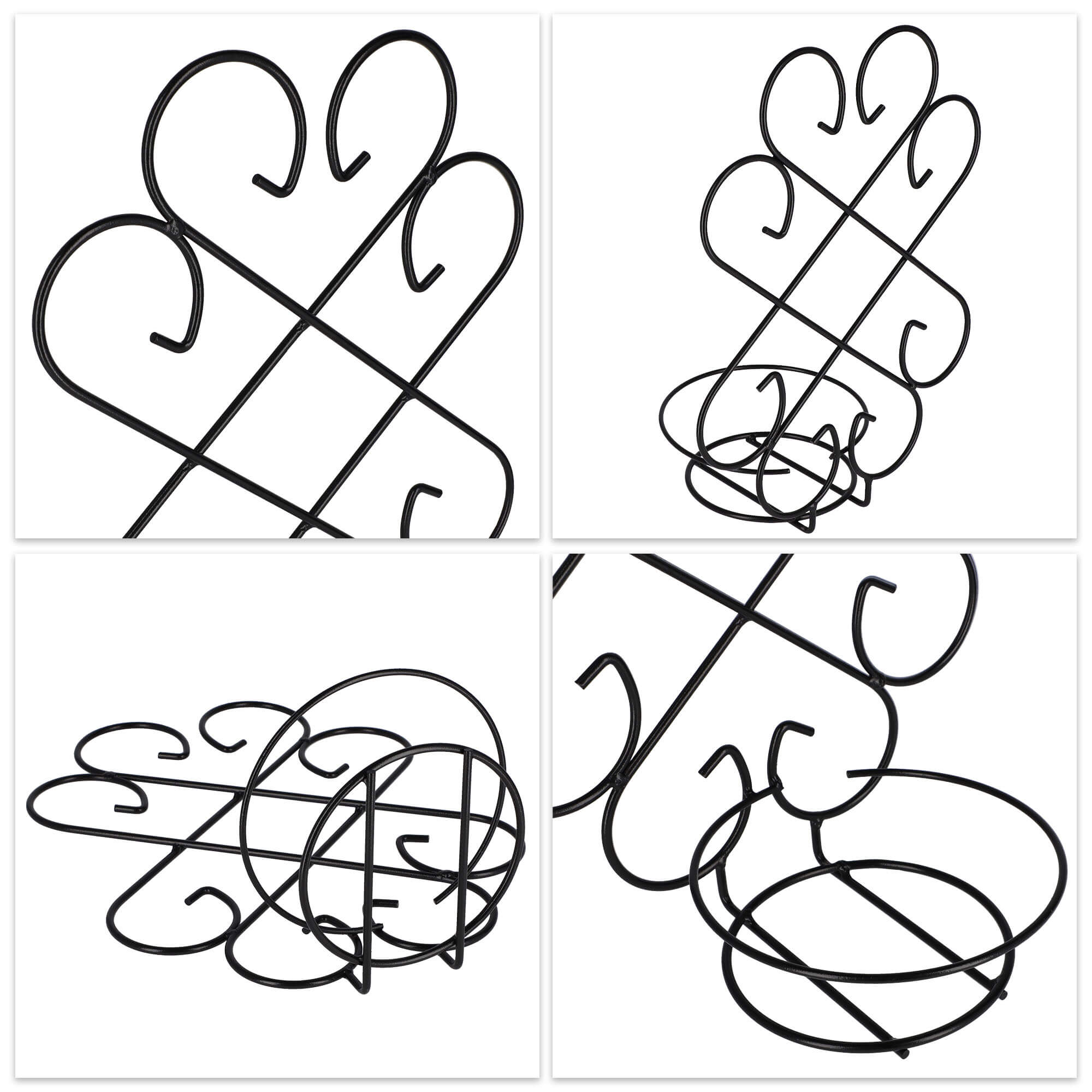 Kwietnik wiszący metalowy 39 x 28 cm, czarny