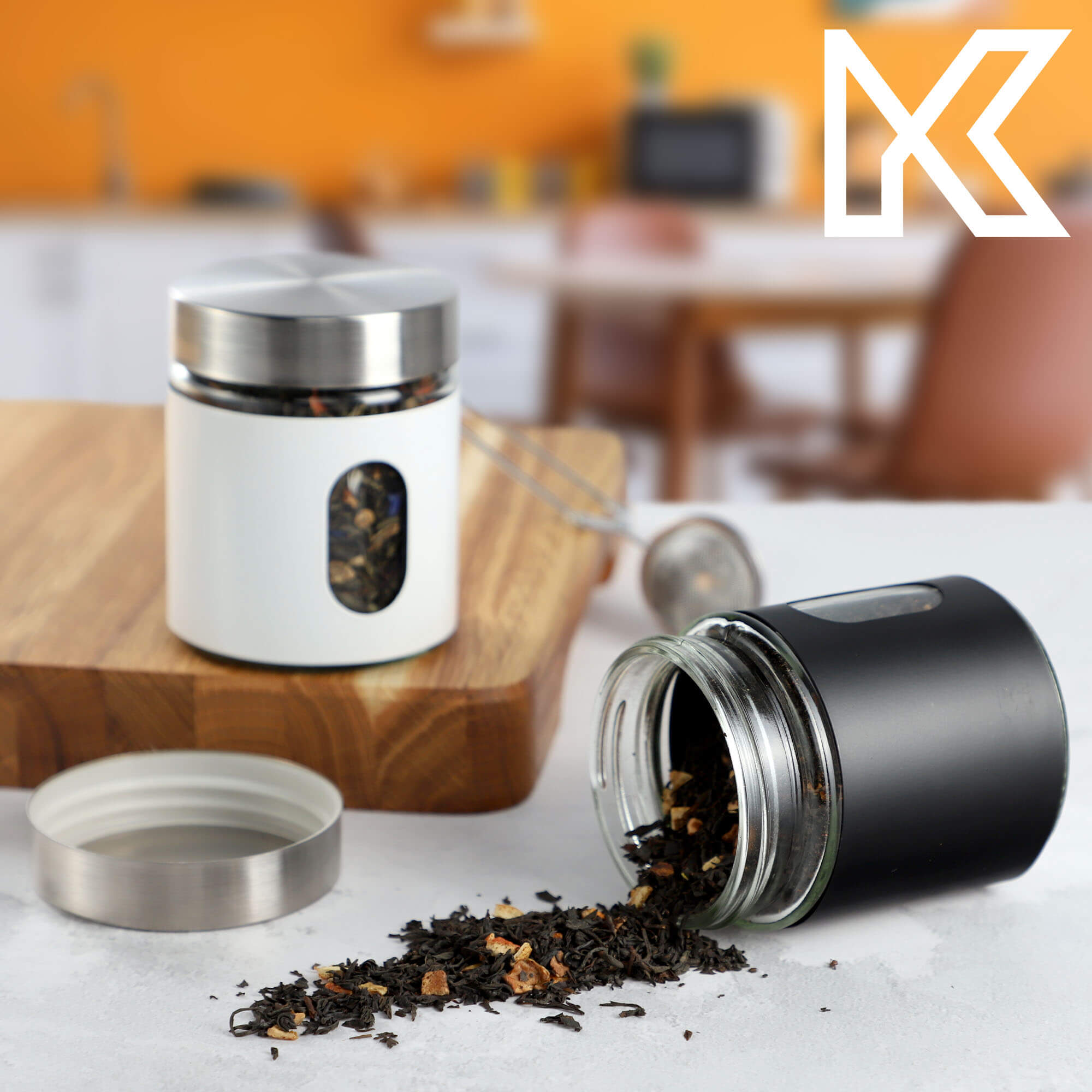 Pojemniki kuchenne Loano 320 ml, czarny + biały, 2 szt.