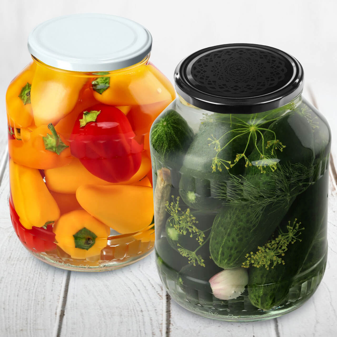 Metalowe wieczka do słoików Sturko 100szt fi 89mm "Czarna koronka"