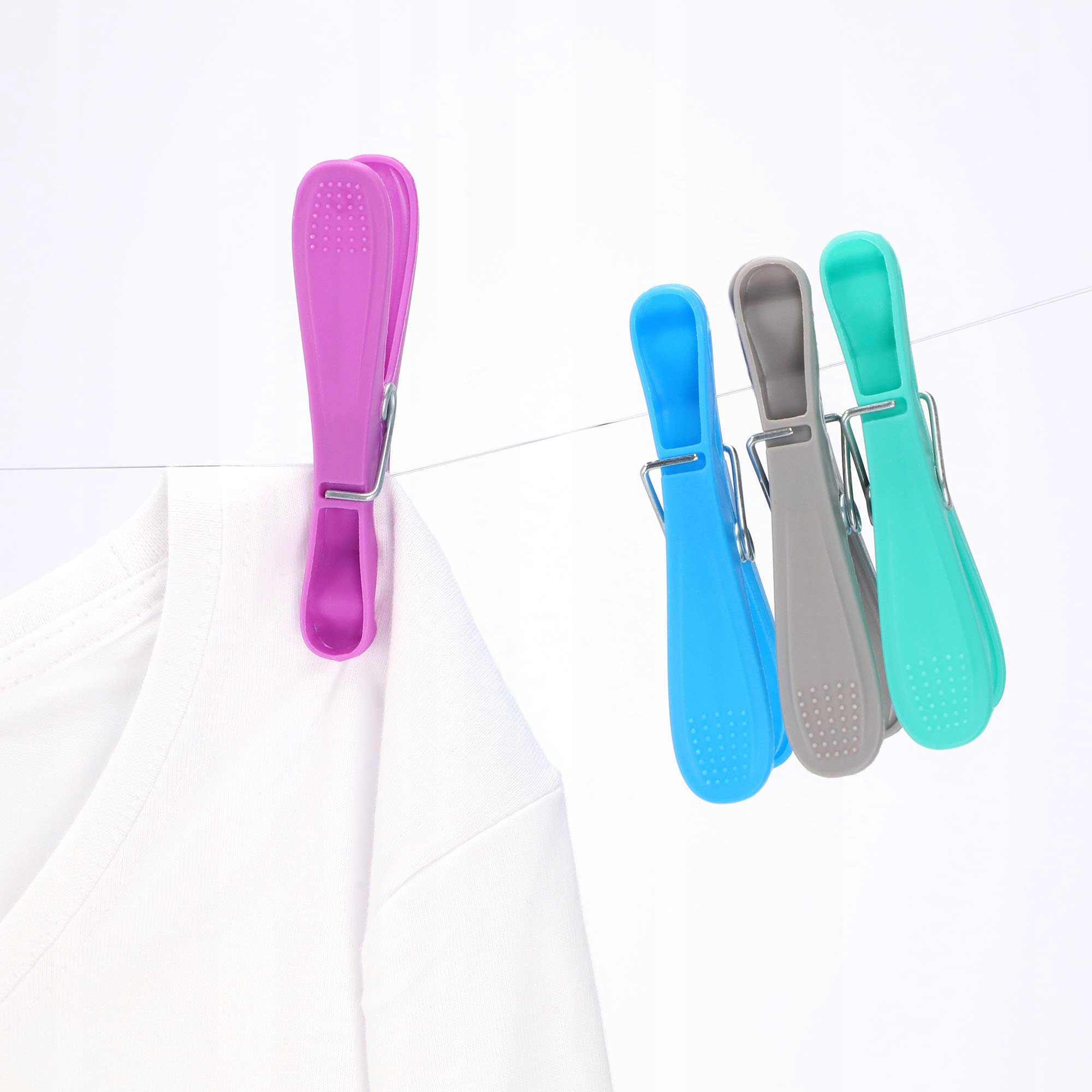 Plastikowe klamerki do bielizny Ravi Matte, 4 kolory, 10 szt.