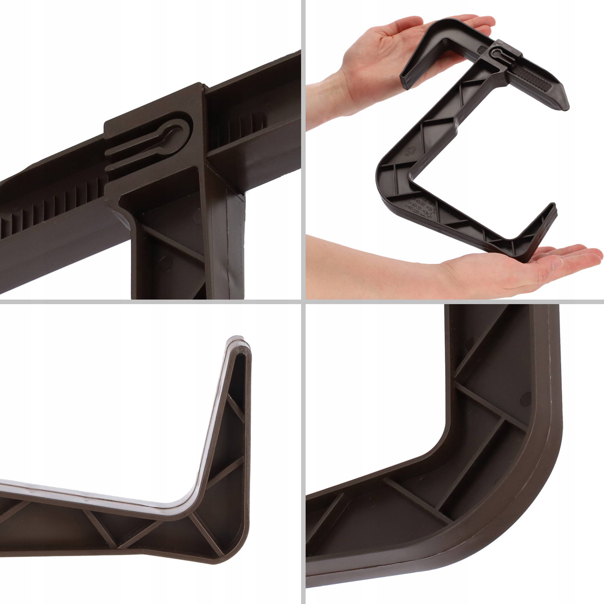 Uchwyt na skrzynkę balkonową brązowa, 2 szt.