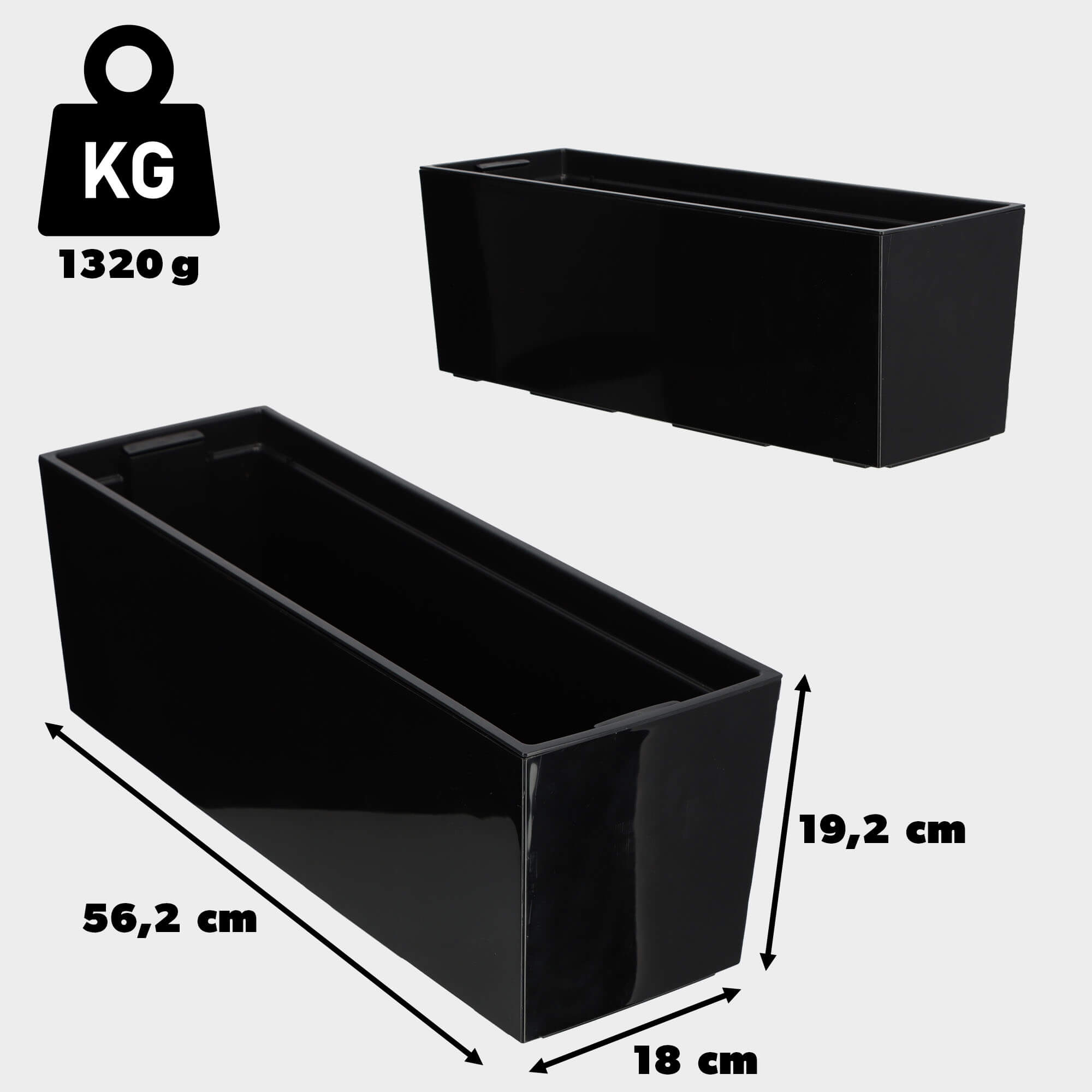 Skrzynka balkonowa Fontana 56cm czarna