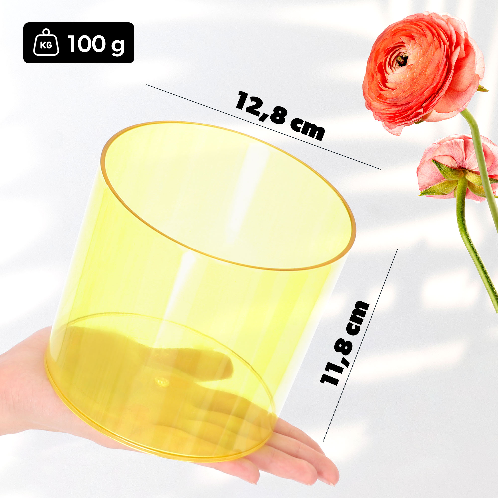 Doniczka na kwiaty okrągła Figari 12 cm, żółta