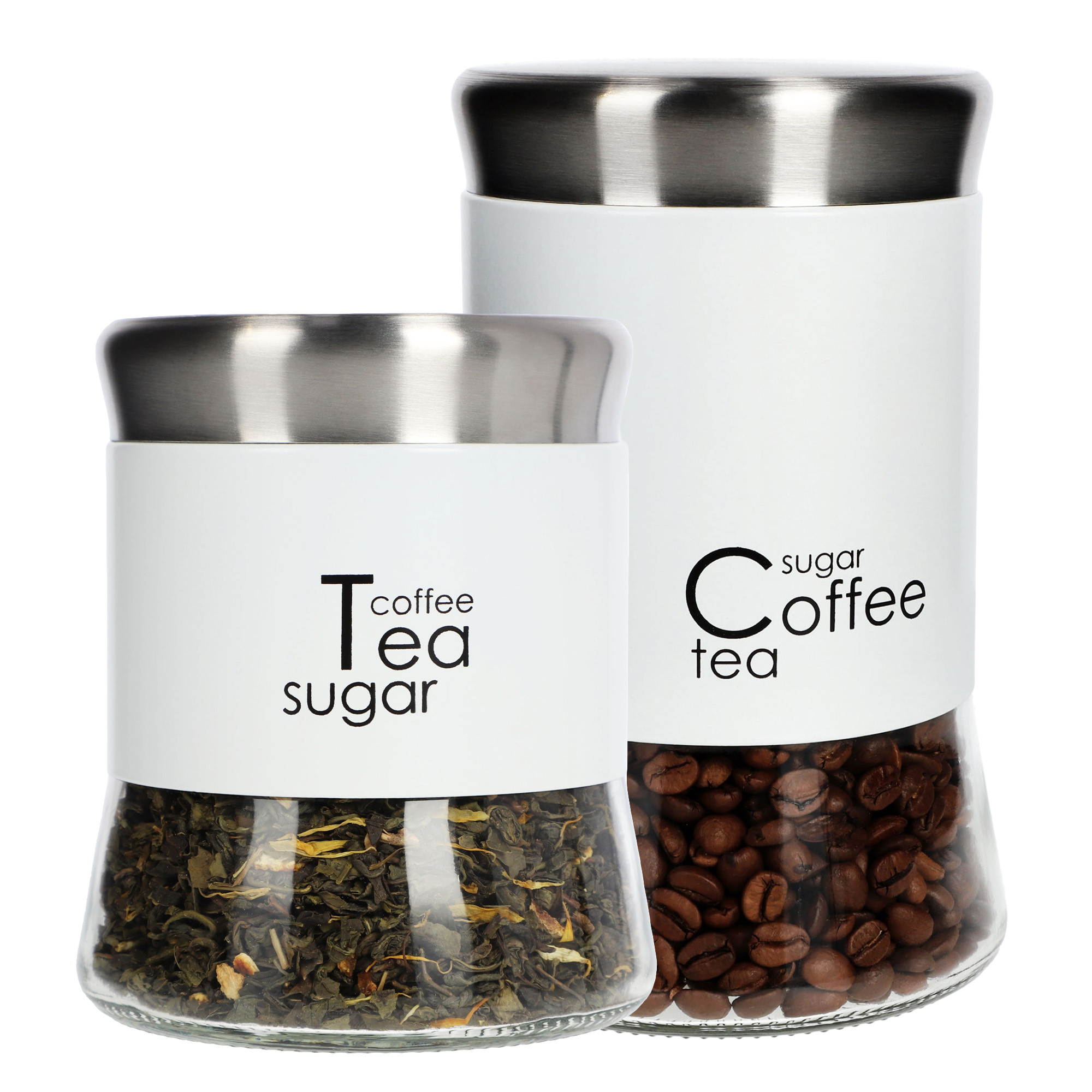 Zestaw pojemników kuchennych 1100 ml + 800 ml, białe