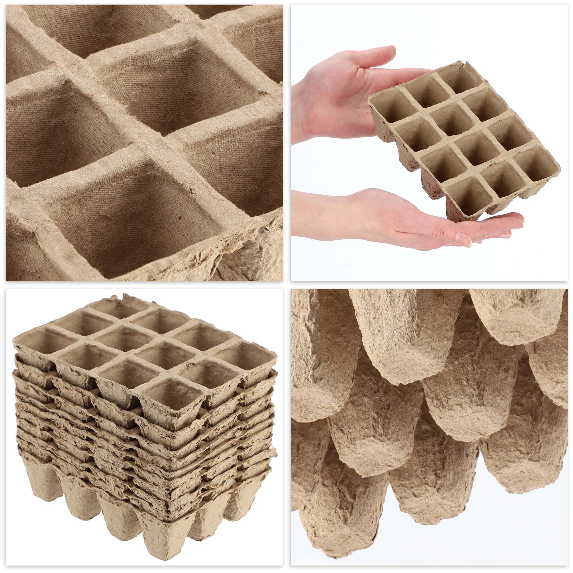 Doniczki torfowe Turgon na rozsady zestaw 10 paletek 16x12 cm + 72 doniczki 6 cm
