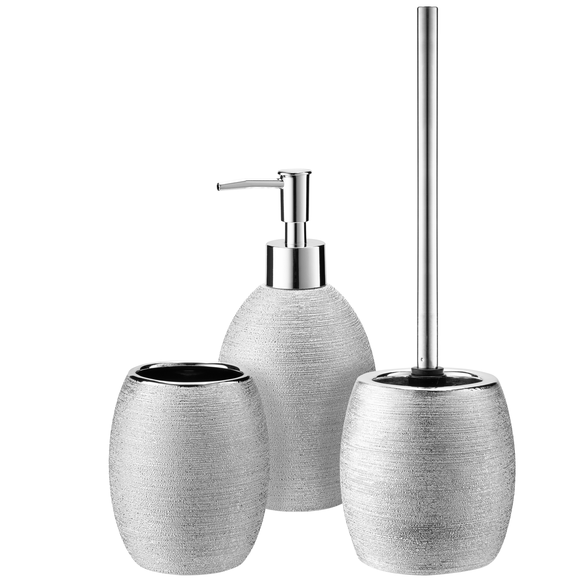 Zestaw łazienkowy Bari dozownik + kubek łazienkowy+ szczotka Wc