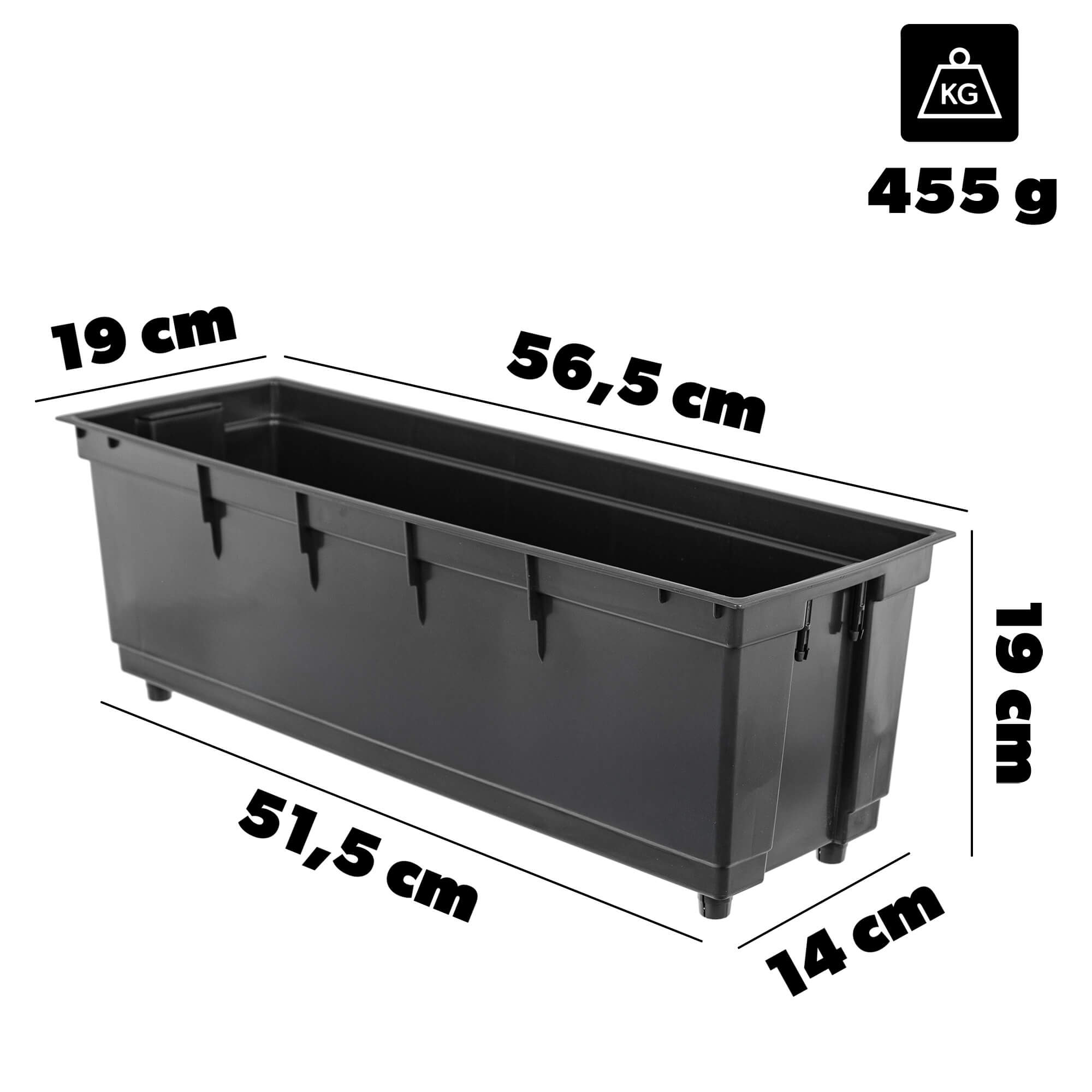 Wkład do doniczki Roisel 56.5 x 19 cm prostokątny