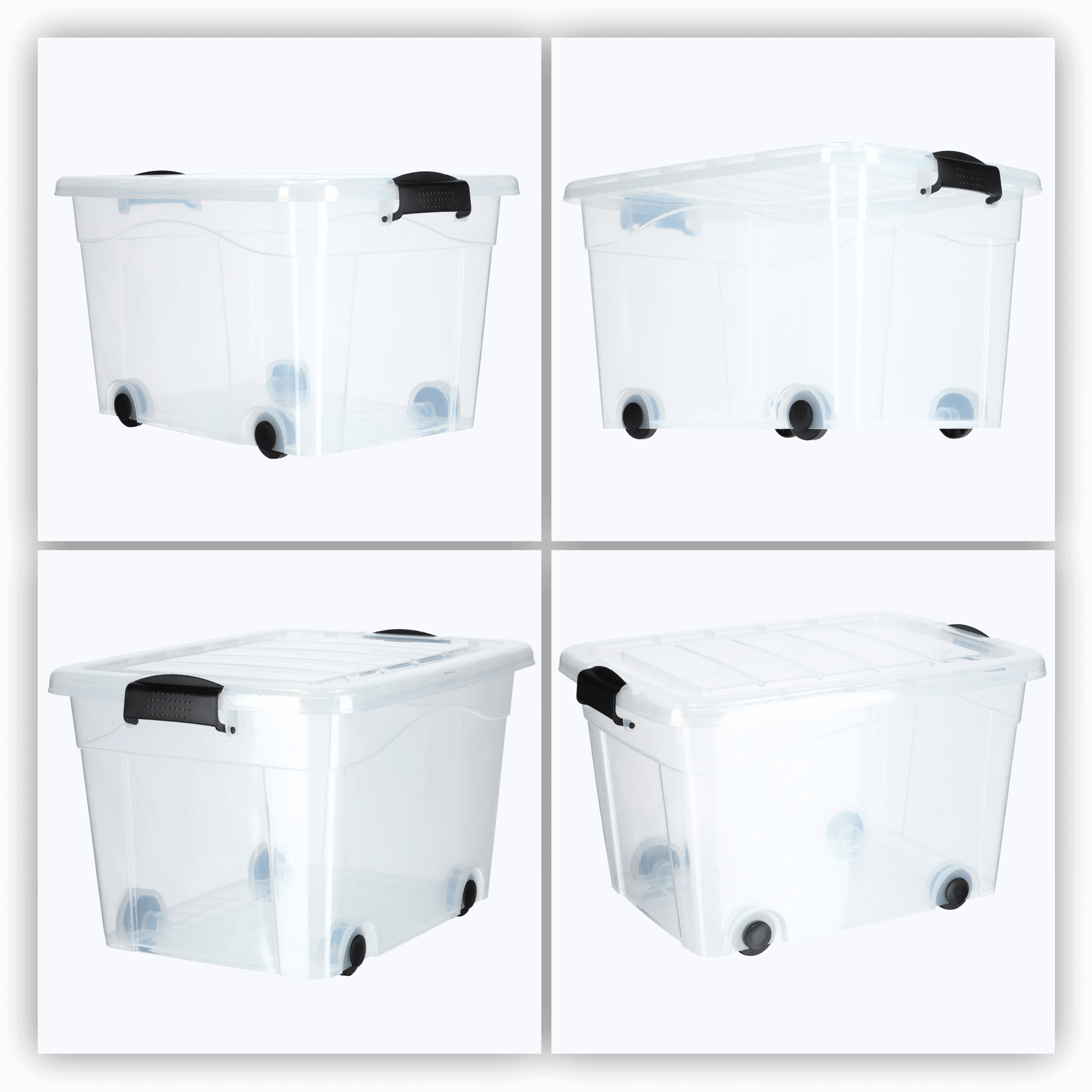 Plastikowy pojemnik na kółkach Vado 40L, transparentny