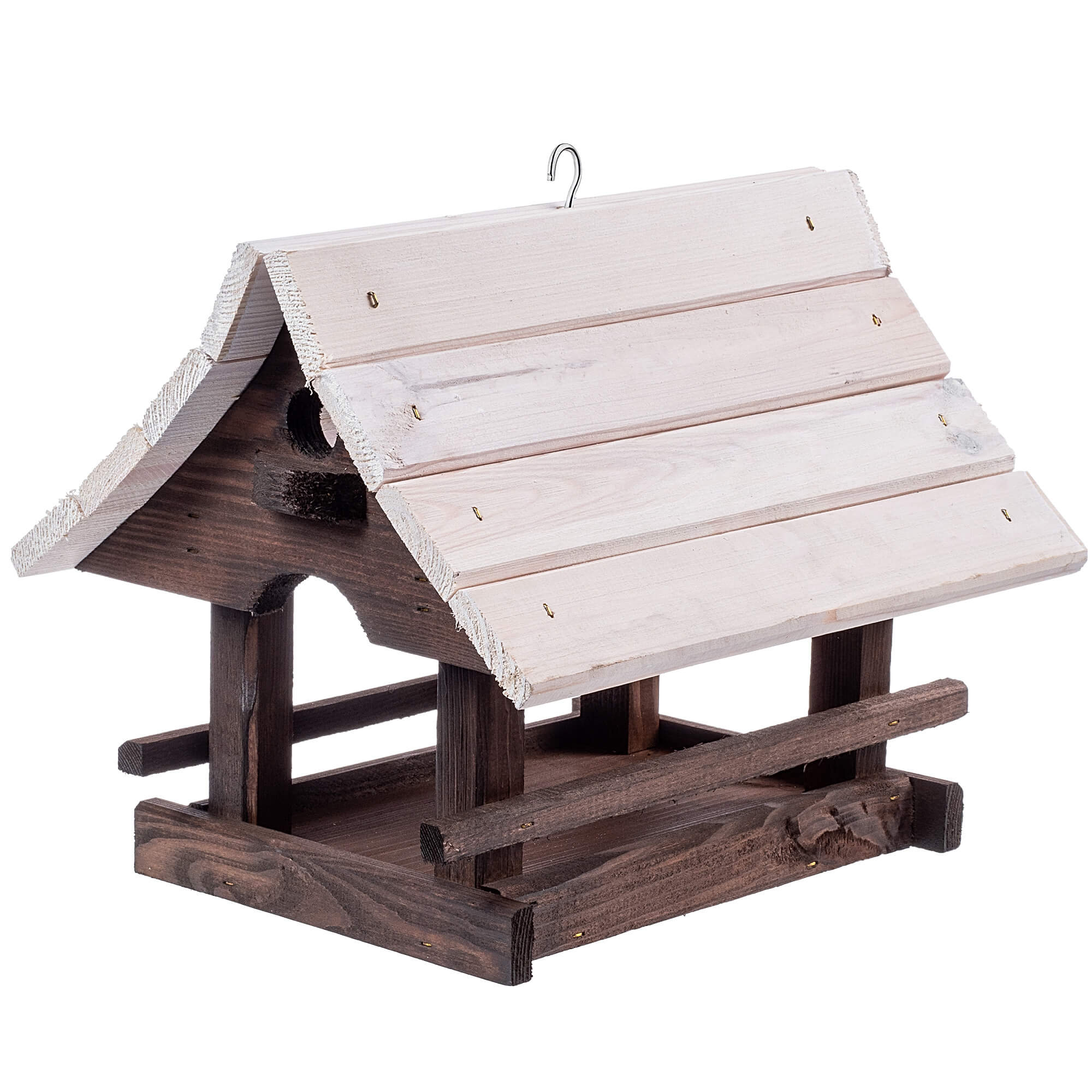 Karmnik dla ptaków Arbis domek 30 x 25 cm brązowo-biały