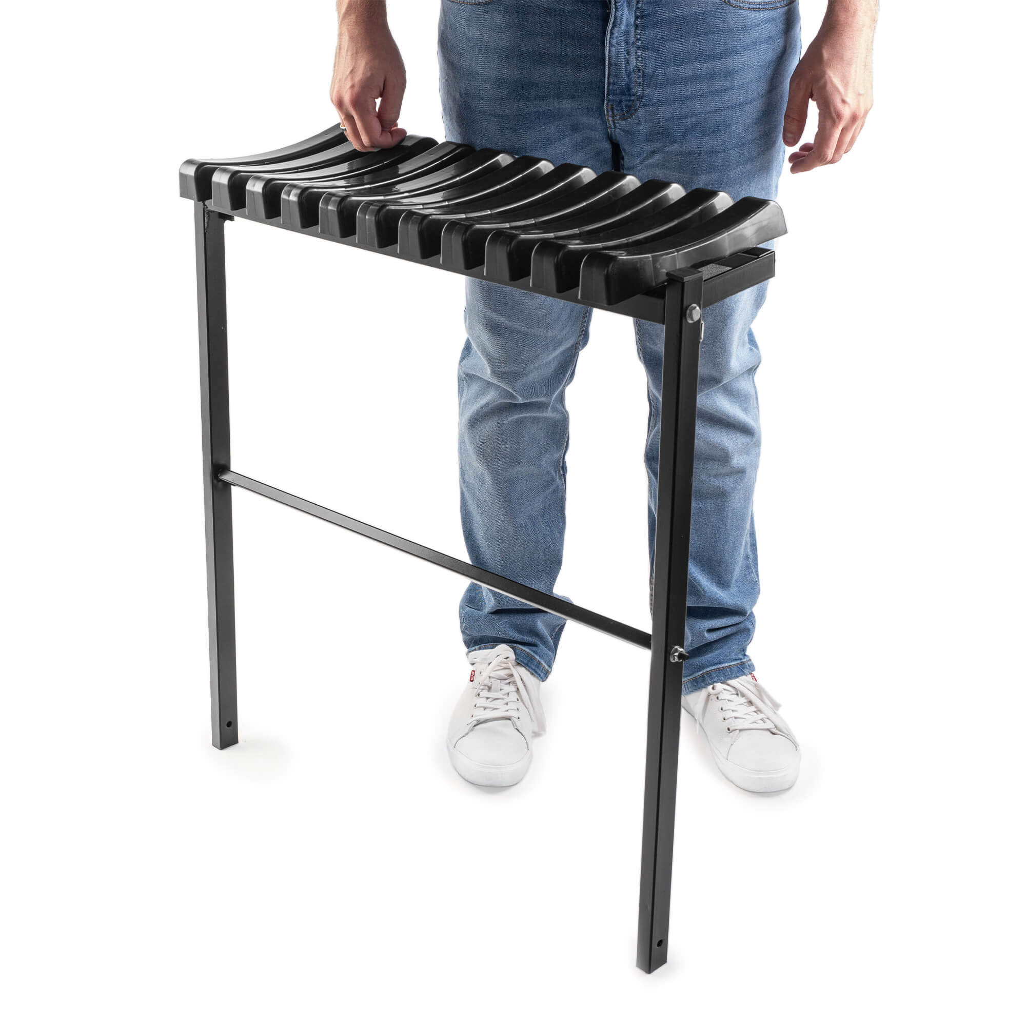 Ławka cmentarna składana Vernon 77x72,5cm czarna