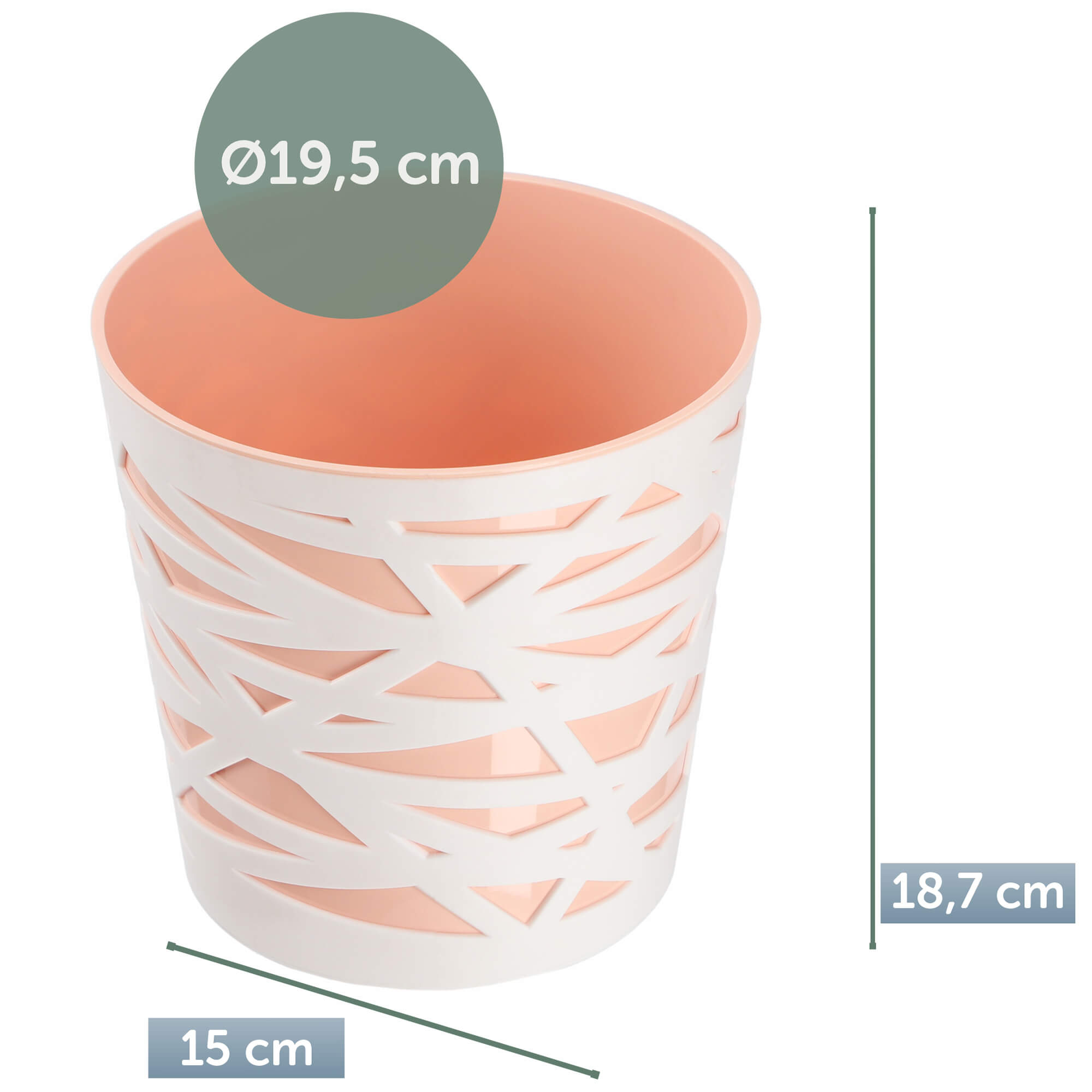Doniczka z wkładem Rusio 19 cm, beżowa