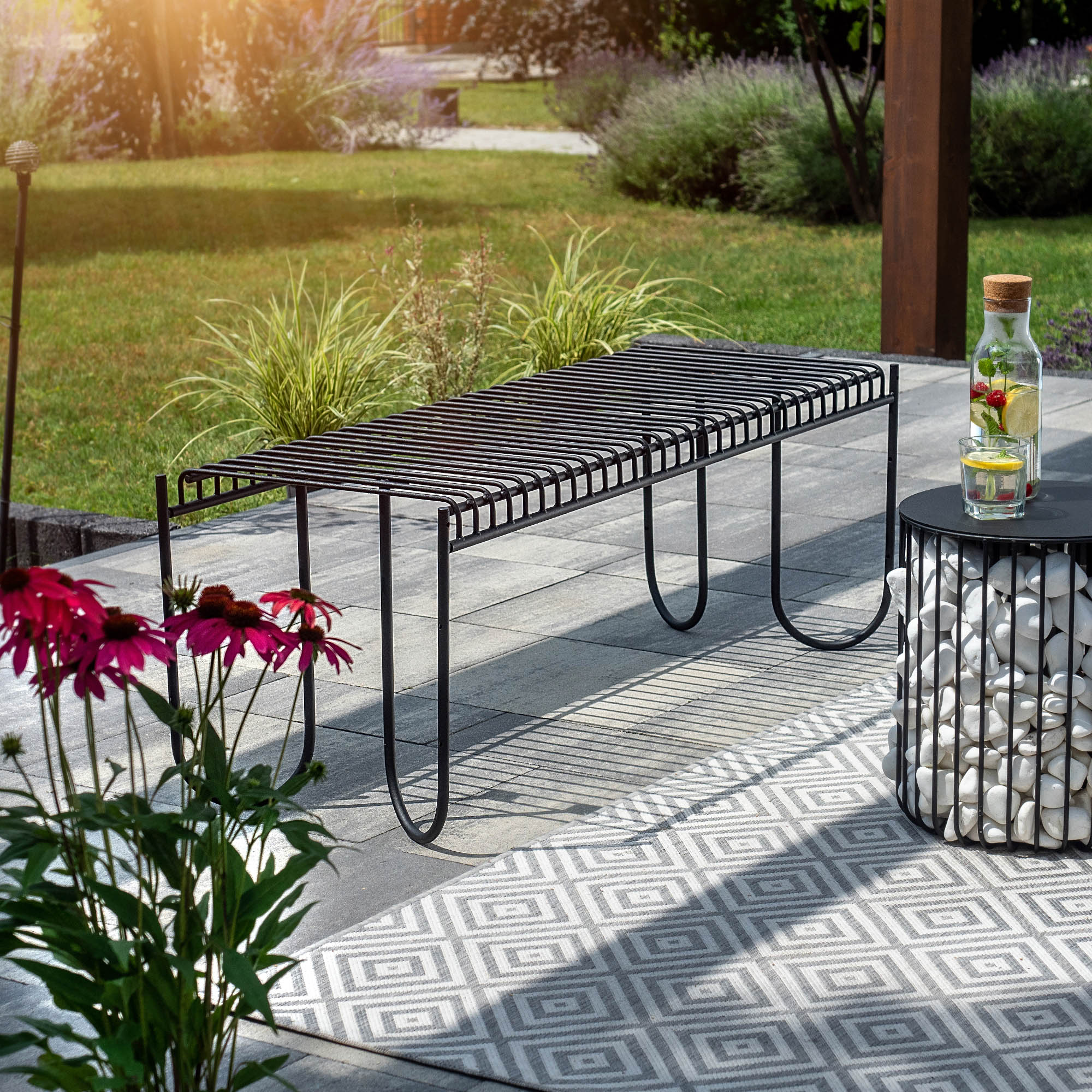 Ławka do ogrodu Ruste 120 x 45 cm, czarna