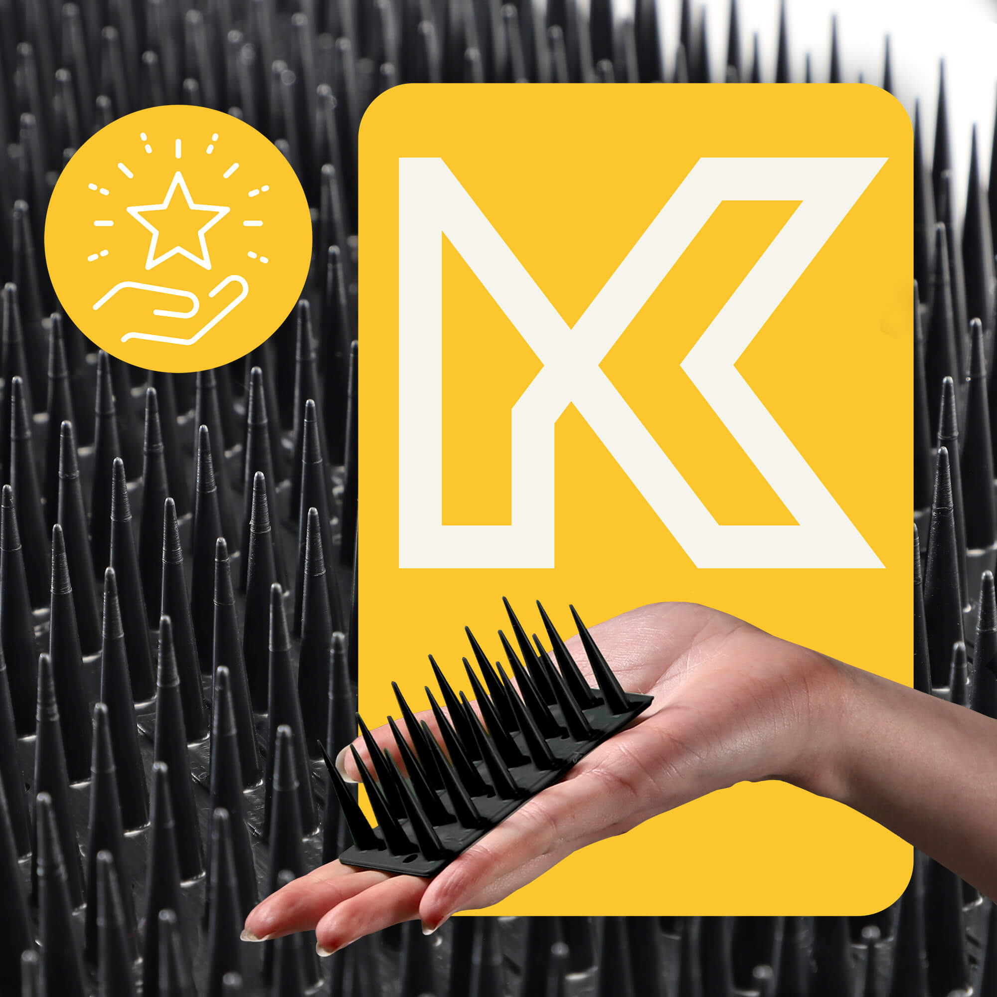 Plastikowe kolce ochronne na ptaki Arcas, czarne, 24 szt.