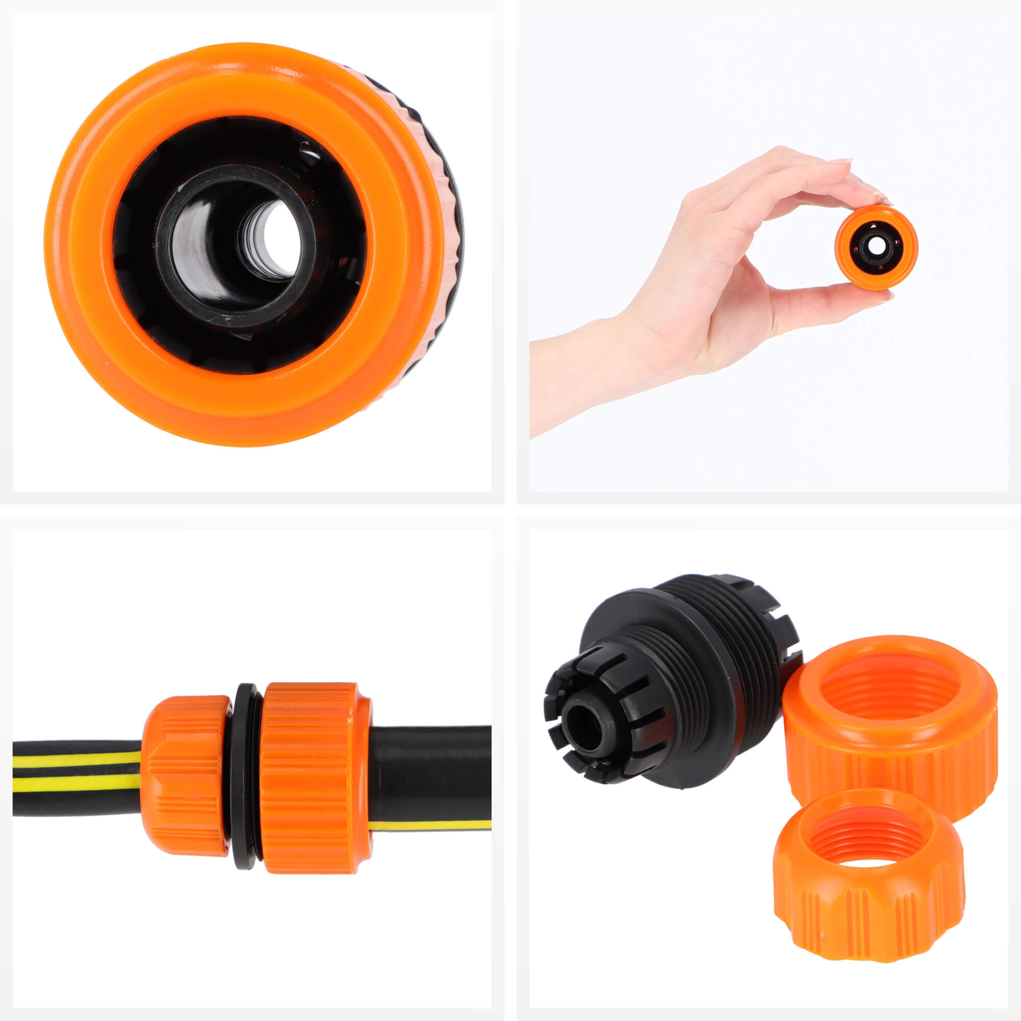 Reparator do węża ogrodowego 1/2, 3/4 cala, pomarańczowy