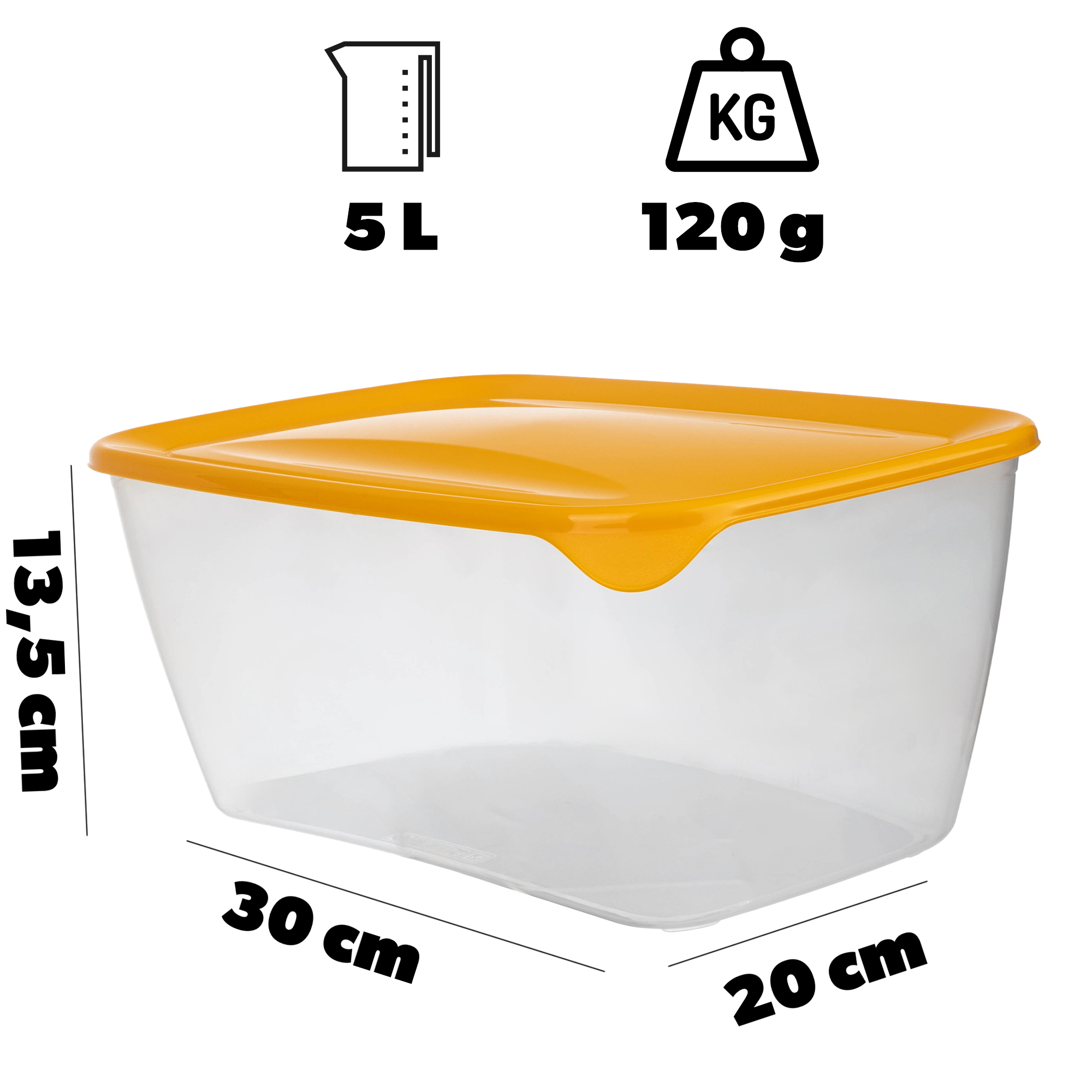 Pojemnik na żywność Curver Fresh & Go 5L, żołty