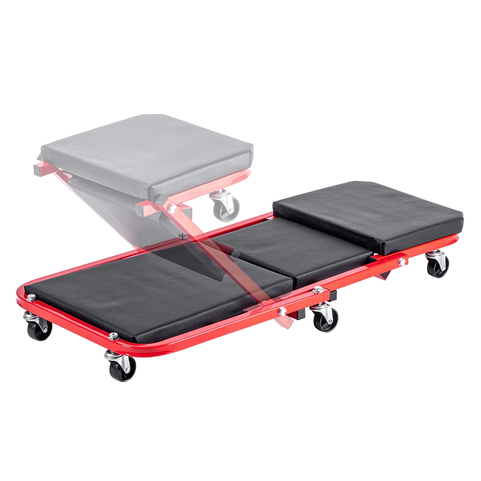 Składane siedzisko warsztatowe Auxon 91 x 42 cm czarno-czerwone