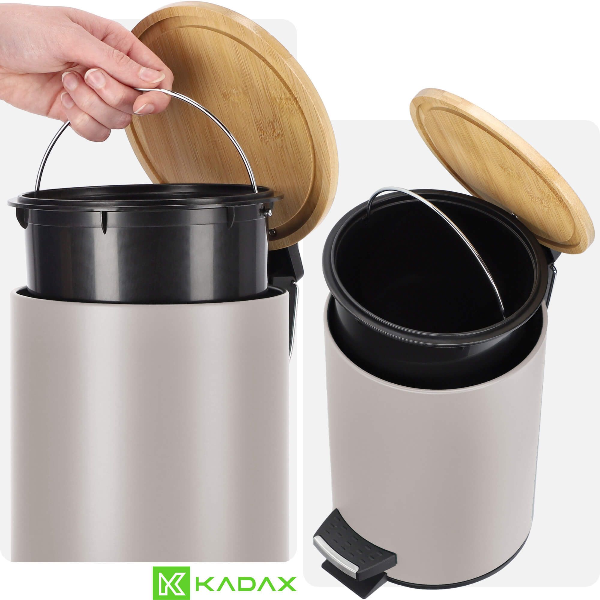 Kosz łazienkowy Linter beżowy, 3L