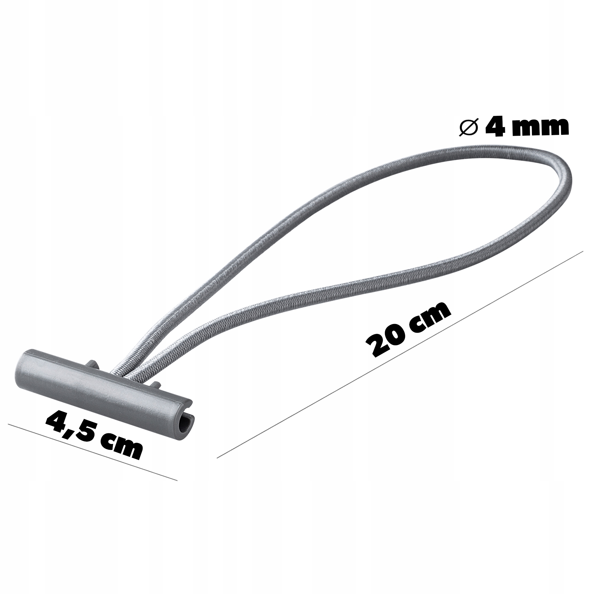 Guma elastyczna z zapadką 20 x 4 cm, szara 10 szt.