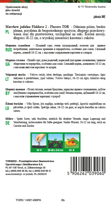 Marchew jadalna Flakkese 2-Flacoro TOR 5g