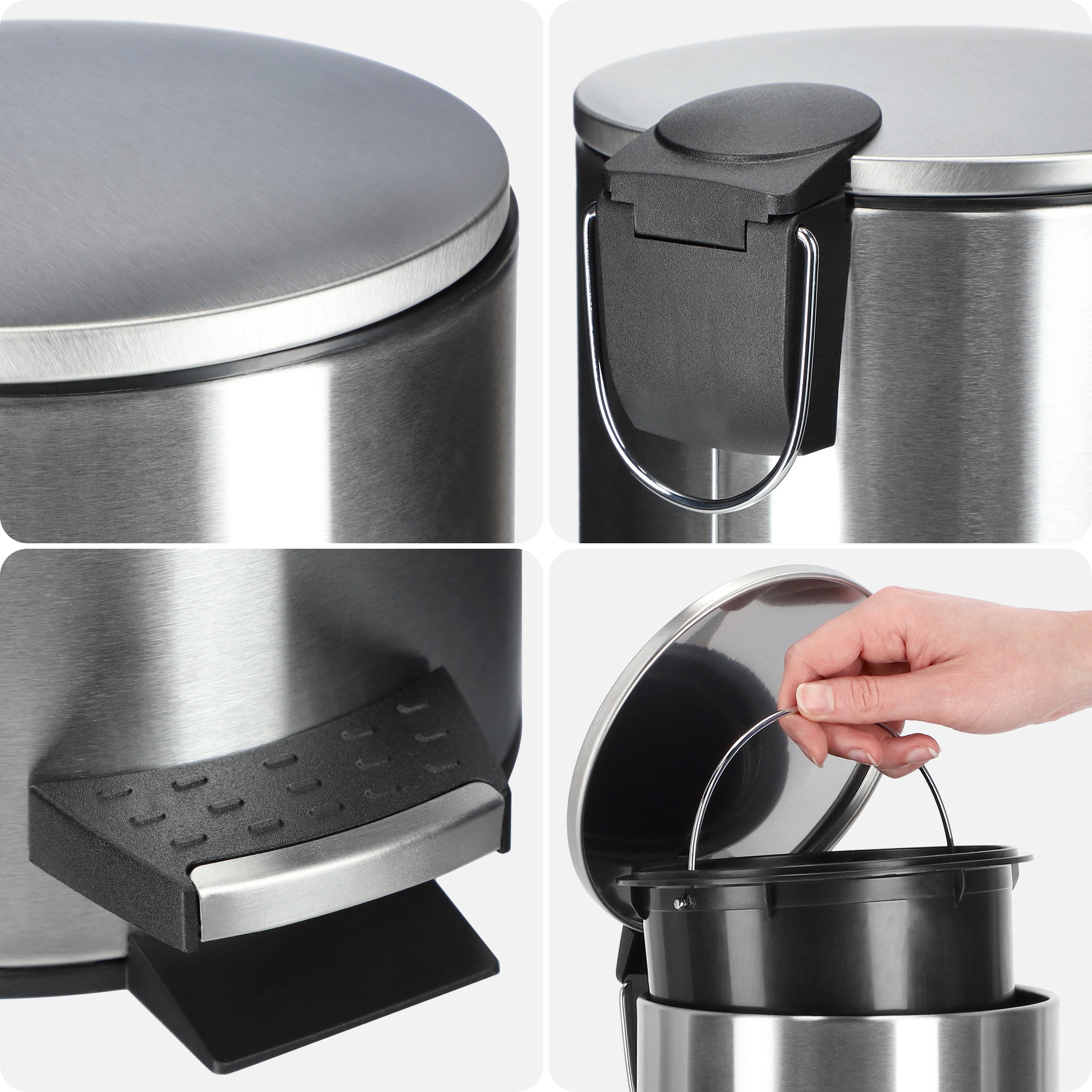 Kosz łazienkowy Linter stalowy, 3L