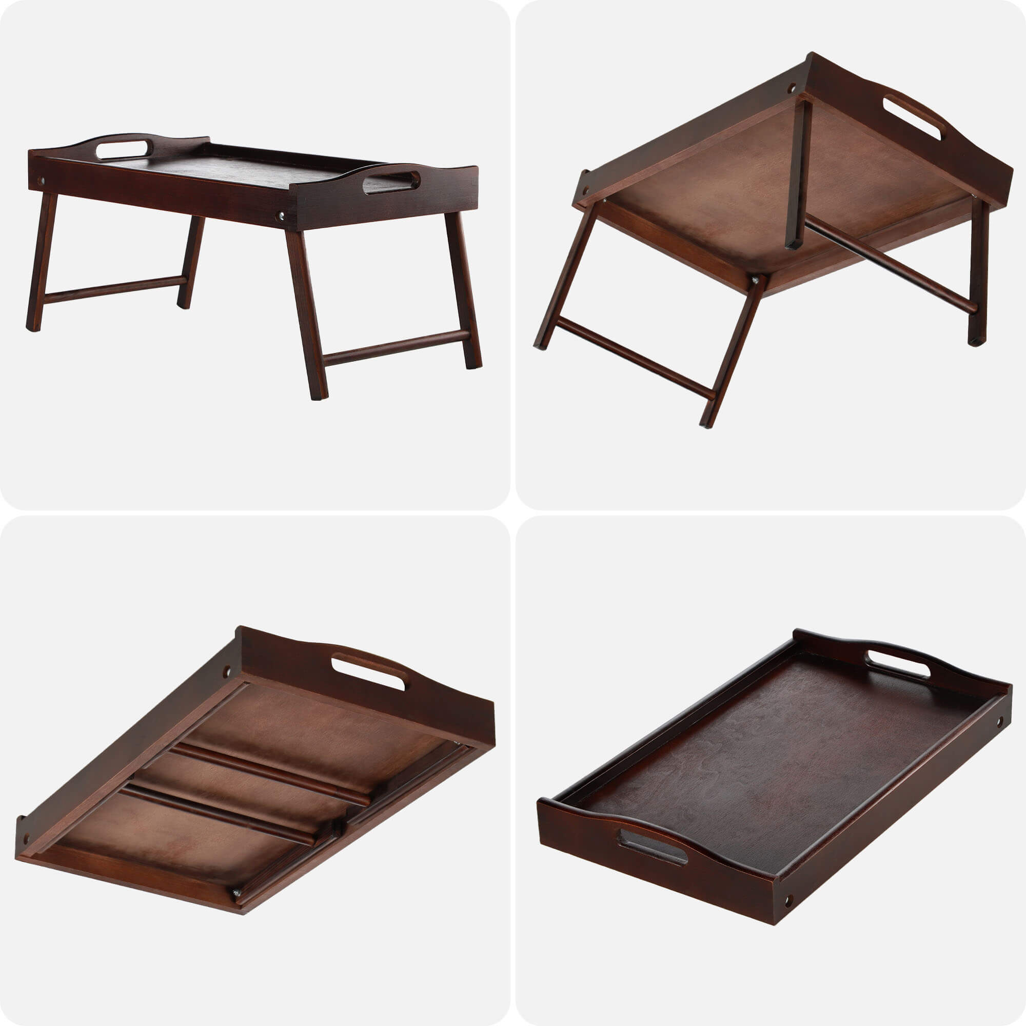 Stolik śniadaniowy Solia, pod laptopa, 50 cm, ciemny brąz