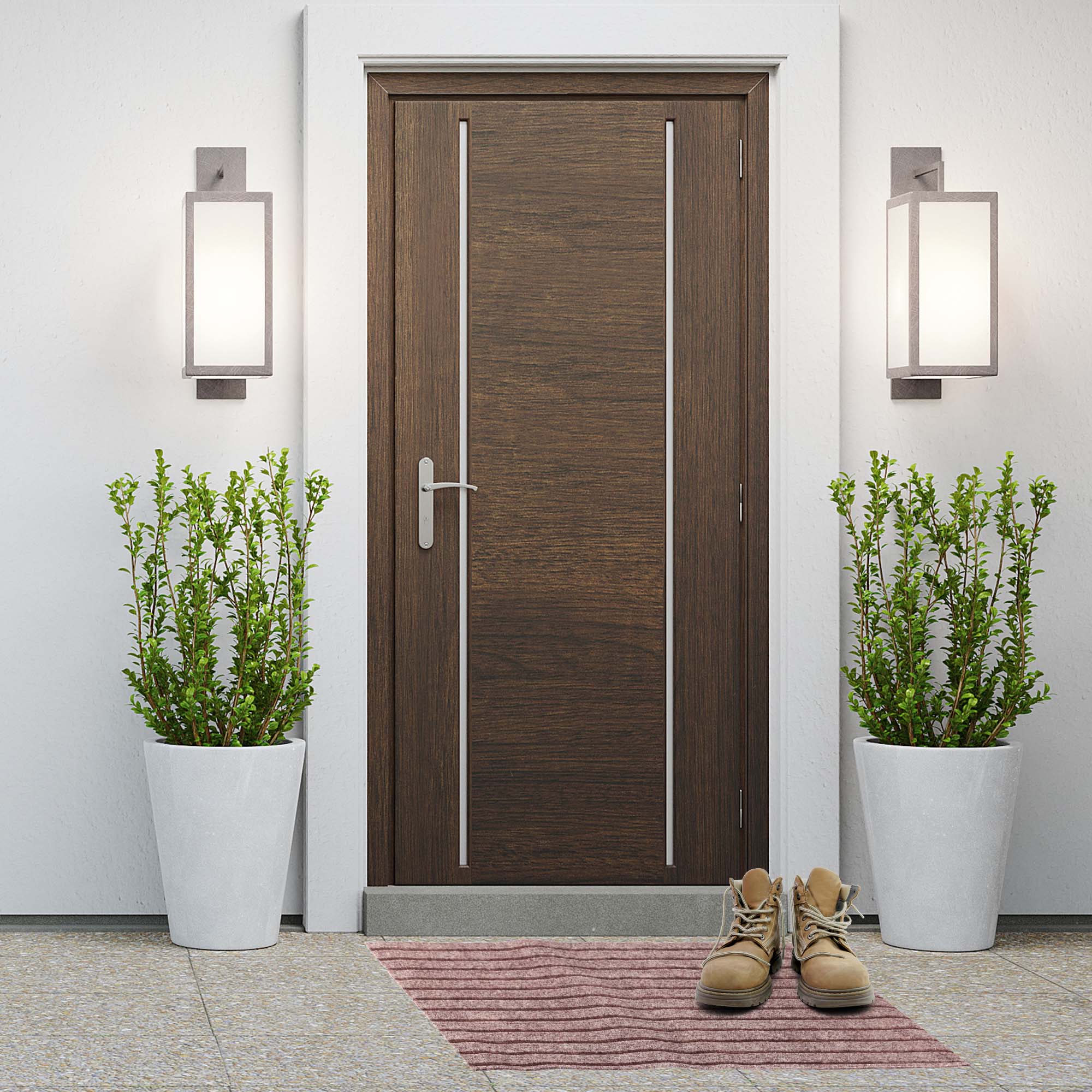 Wycieraczka pod drzwi Reterre 60x40 cm brązowa