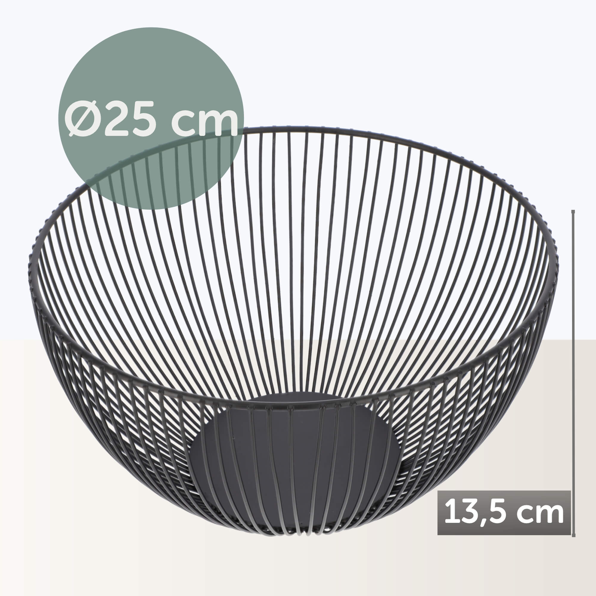 Metalowy koszyk na warzywa i owoce 25 cm, czarny