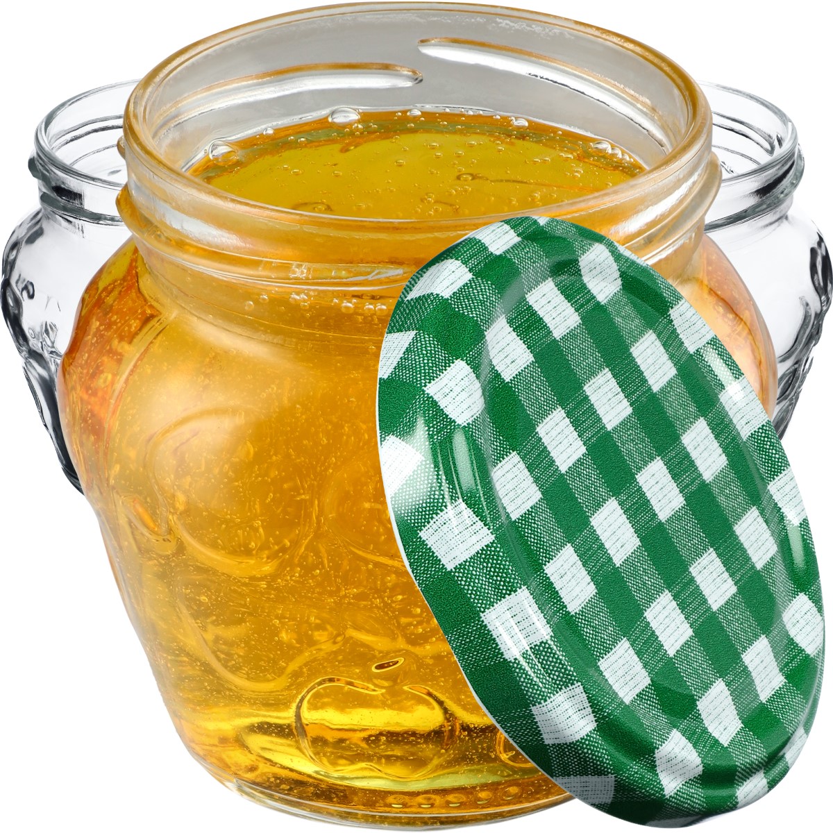 Słoiki Kemi 200ml 10szt 66mm + wieczka "Zielona Krata"